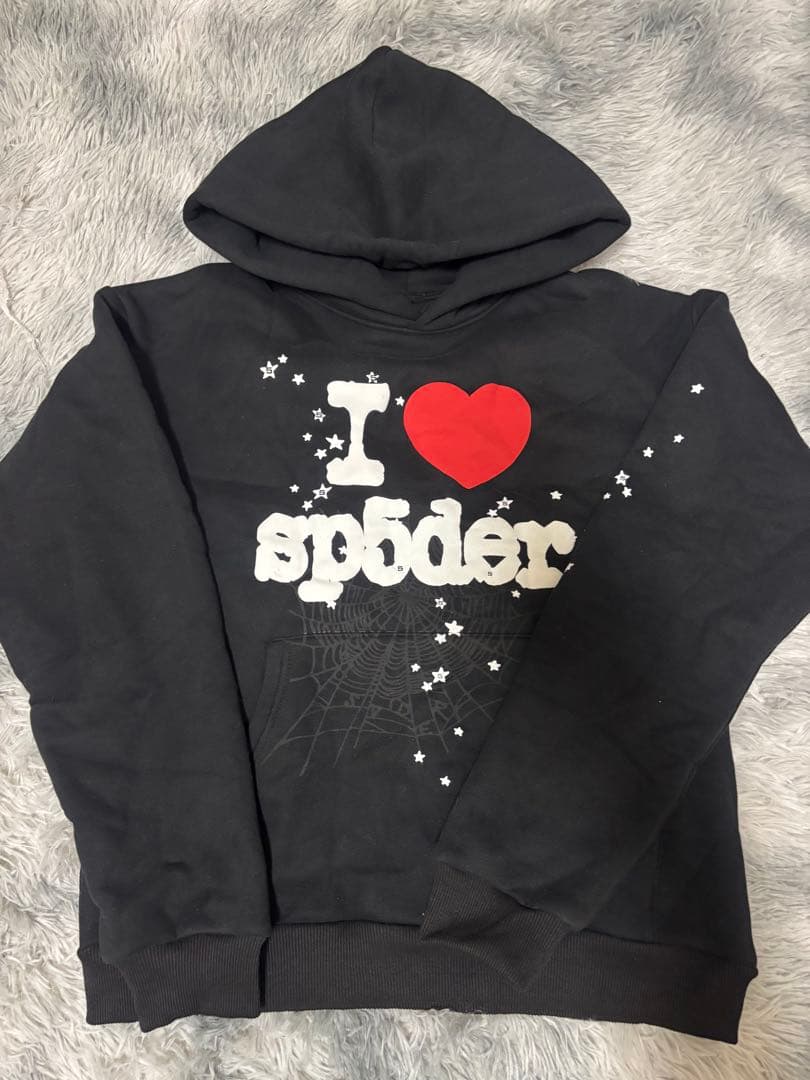 I♡ sp5der ブラック パーカー Sp5der OG Web Hoodie Black | Restock AR