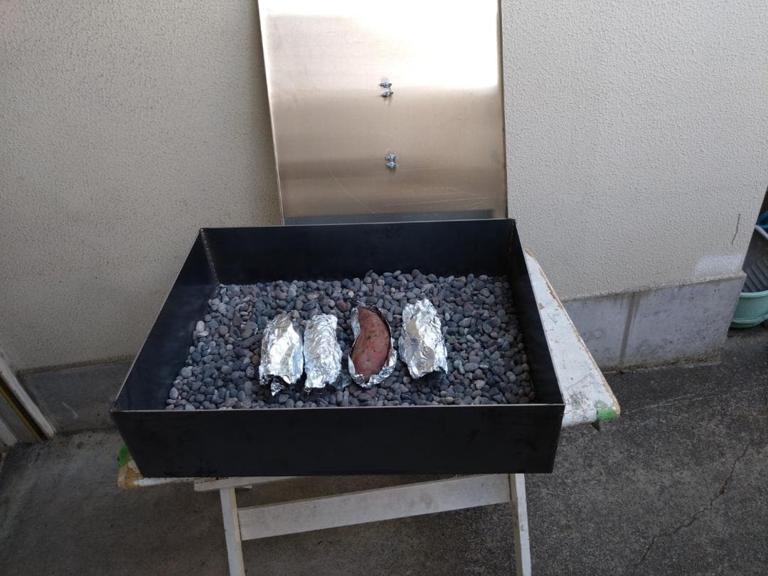 やきいも 焼けます 鉄釜 模擬店 鉄板釜 ふた付 キャンプ BBQ 送料無料