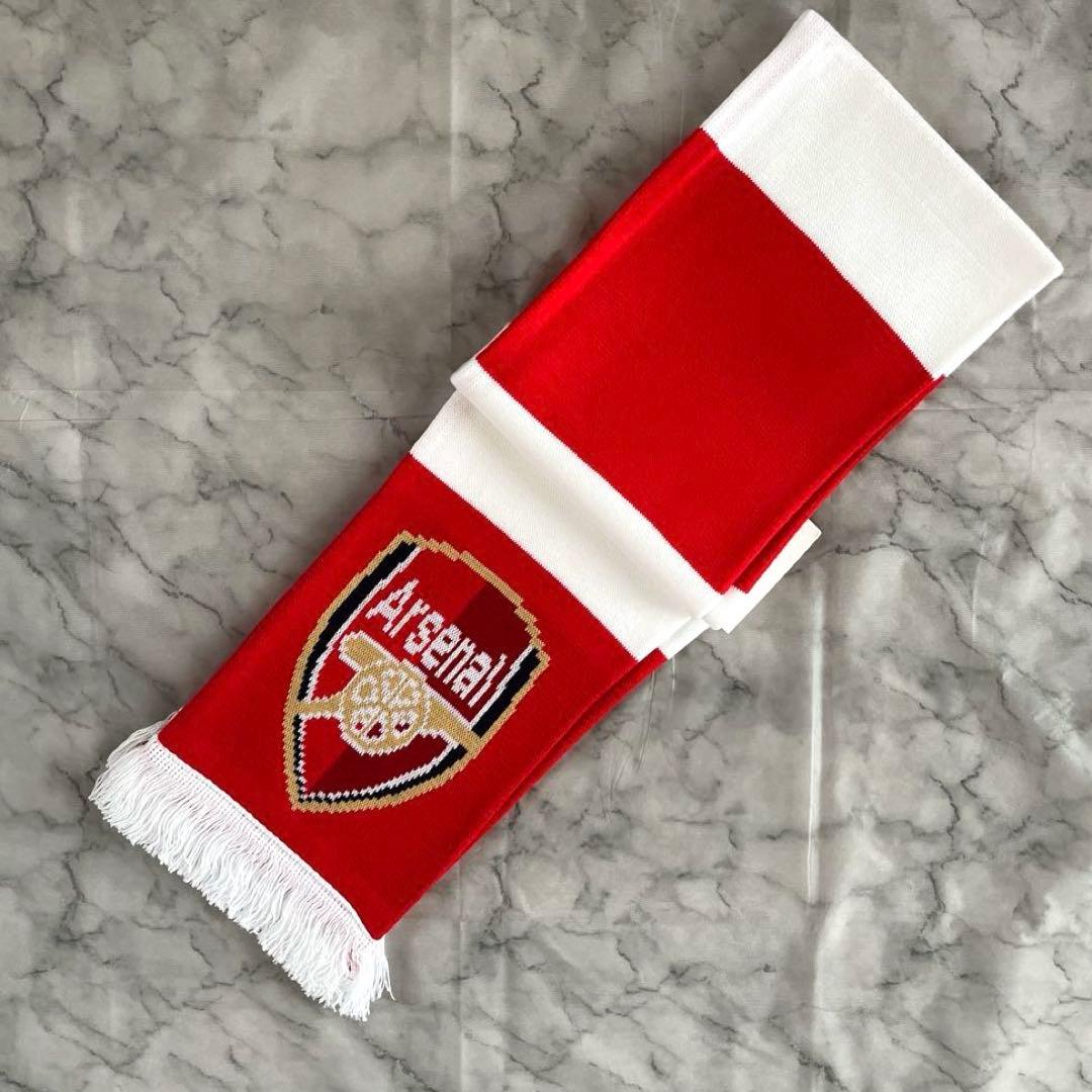 アーセナル ロゴ入り サッカーマフラー スカーフ 赤/白 - メルカリ