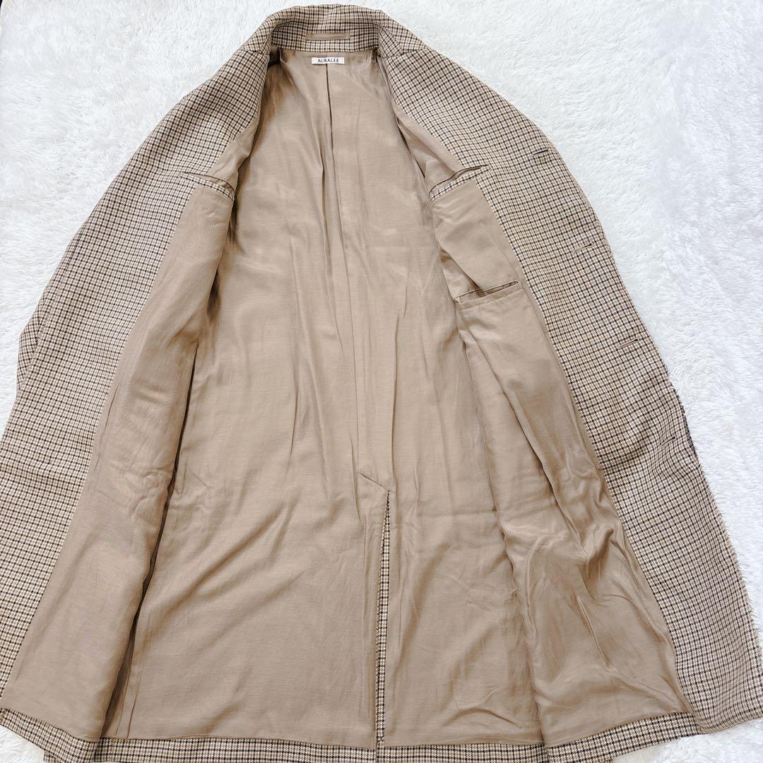 極美品 オーラリー ダブルフェイスチェックロングコート 17AW 齋藤飛鳥