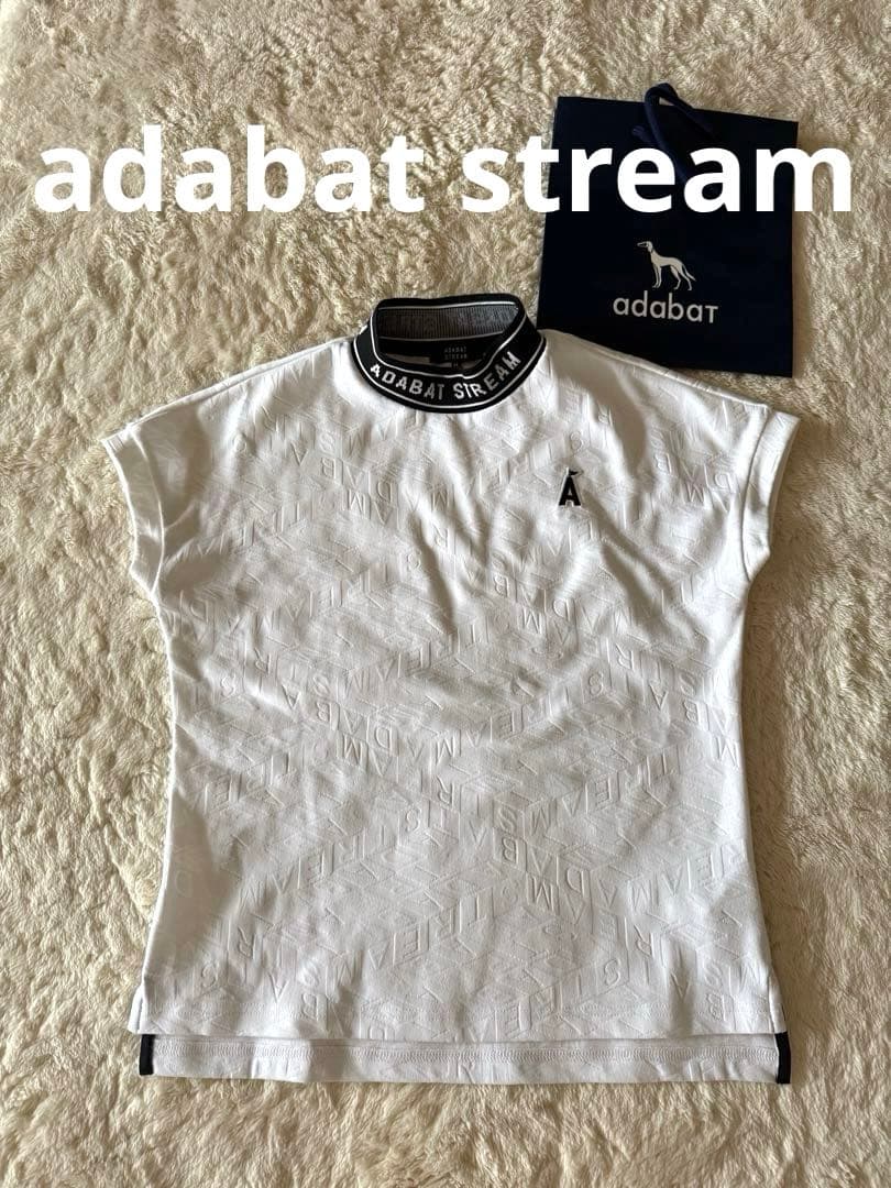 【美品】adabat stream モックネックトップス　レディース M 半袖モックネック ニット（ニット/セーター） | ADABAT STREAM(Ladies