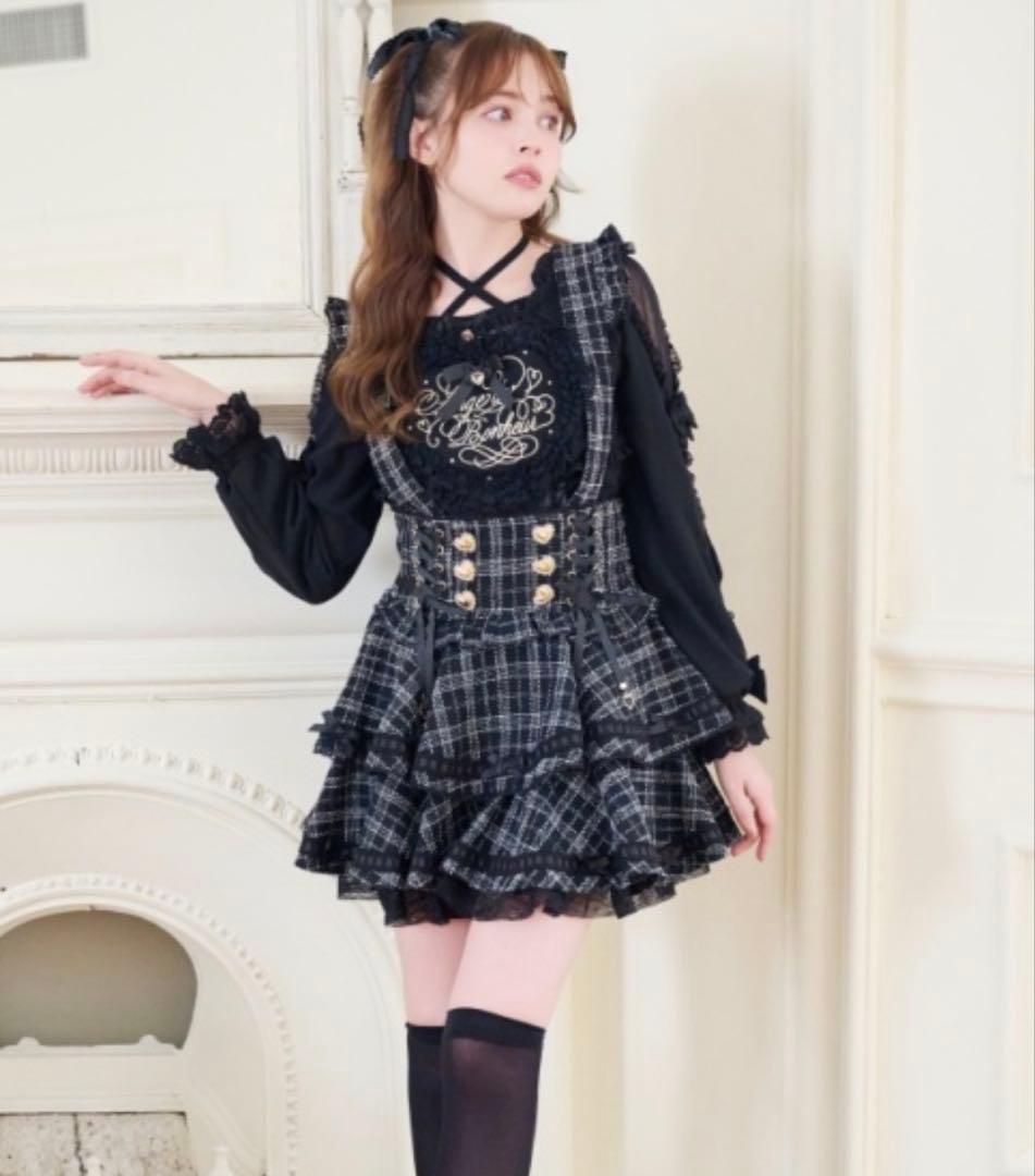 LIZLISA はしごリボンツイードティアードスカパン - メルカリ