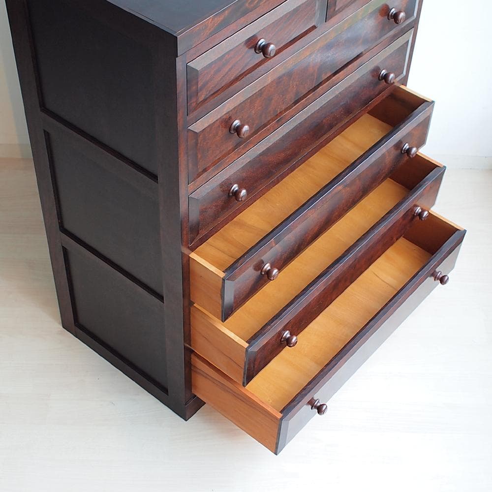 松本民芸家具 D型 6段チェスト ミズメザクラ材 無垢材 和モダン 古民家