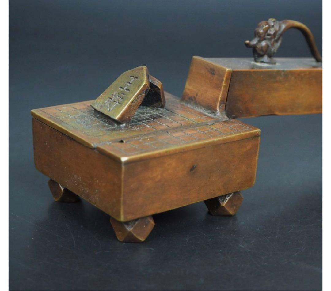 送料無料 明治金工　大型将棋矢立　27.5ｃｍ　置物