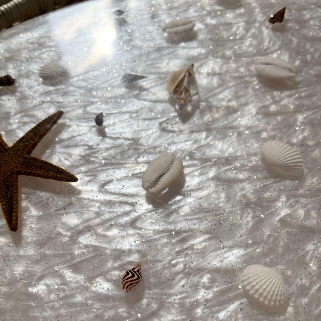 《SALE価格》シェル ラタンテーブル　希少　アンティーク　サイドテーブル