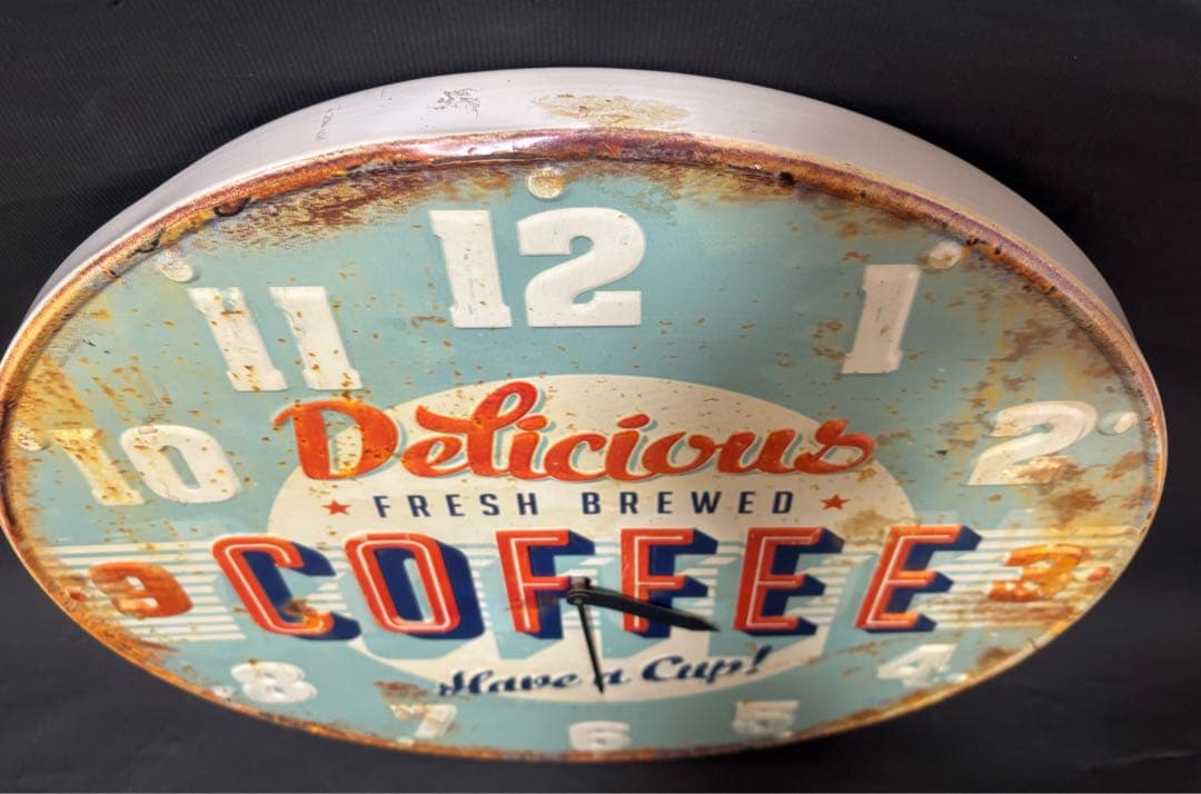 ヴィンテージ レトロ 掛け時計 39.5cm 訳あり インテリア COFFEE