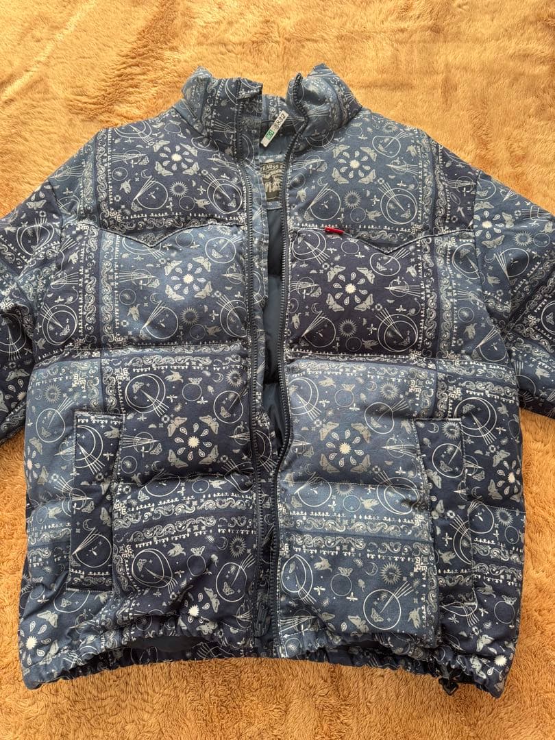値下げ中】Levi's デニムダウンジャケット バンダナ柄 S ショート丈