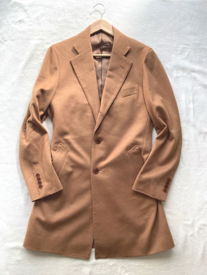 シップス Cesare Gatti チェスターコート カシミヤ混 キャメル L
