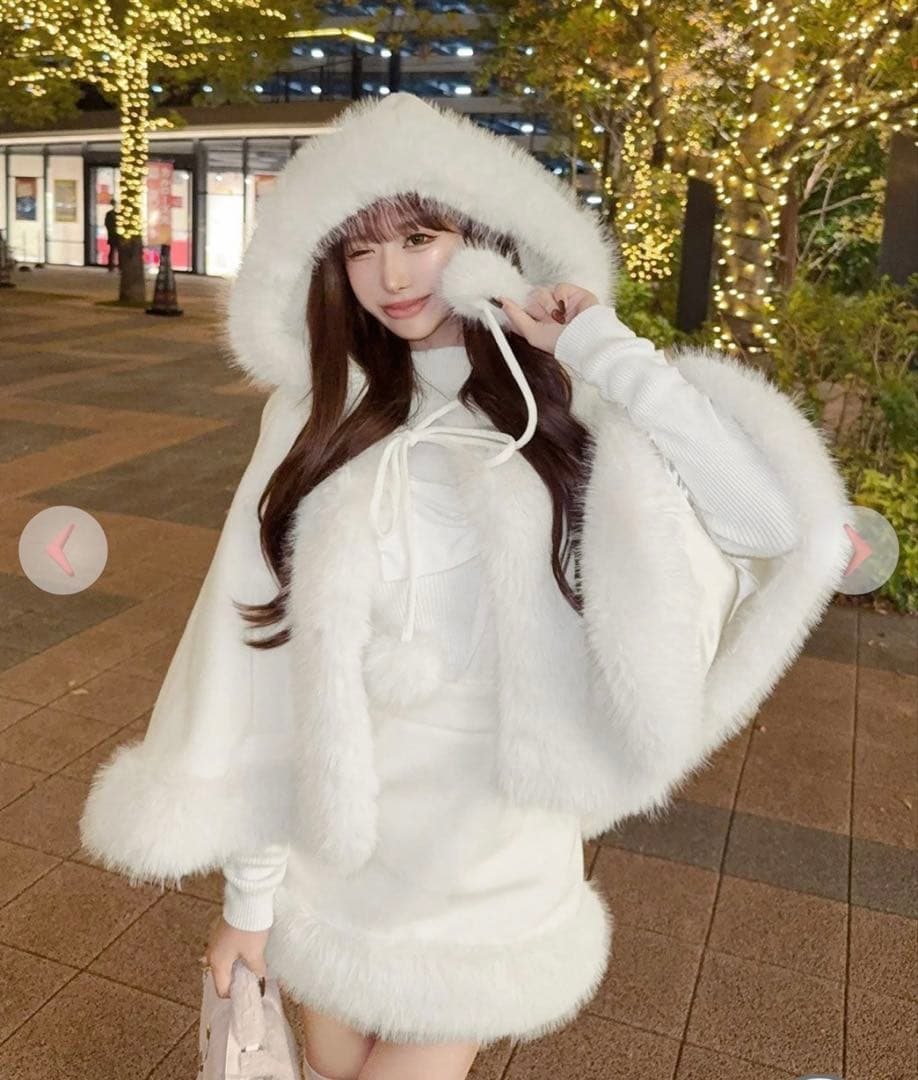 cheri mi シェリミー ケープコートセットアップ ホワイト - メルカリ