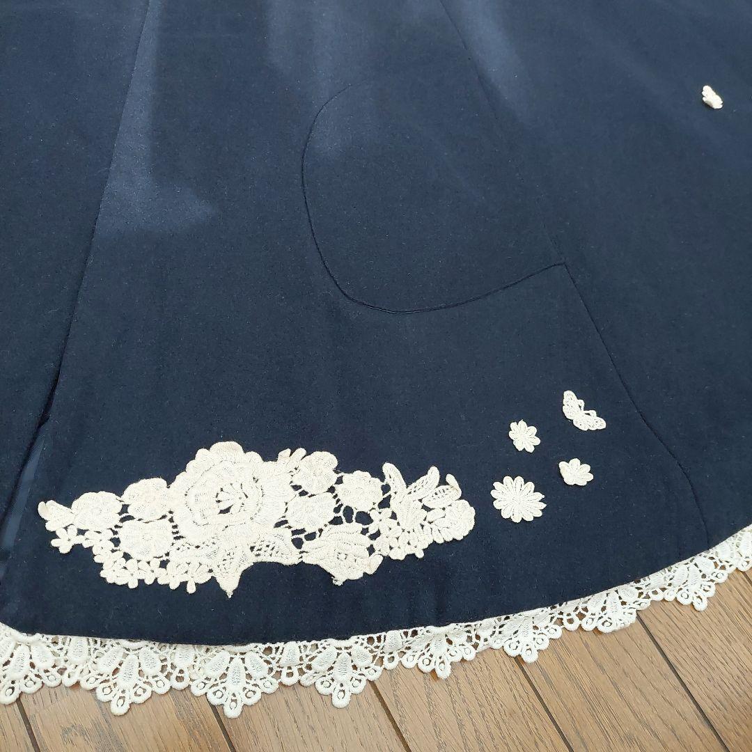 Favorite 刺繍&レース 雪空 レースポンチョ フェイバリット ネイビー