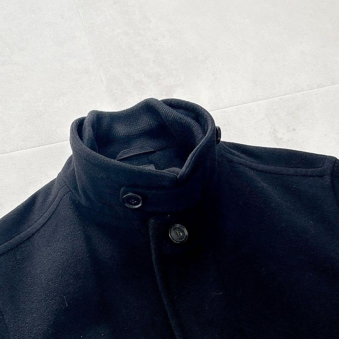 ヒューゴボス カシミヤ混 レイヤードチェスターコート ロゴプレート