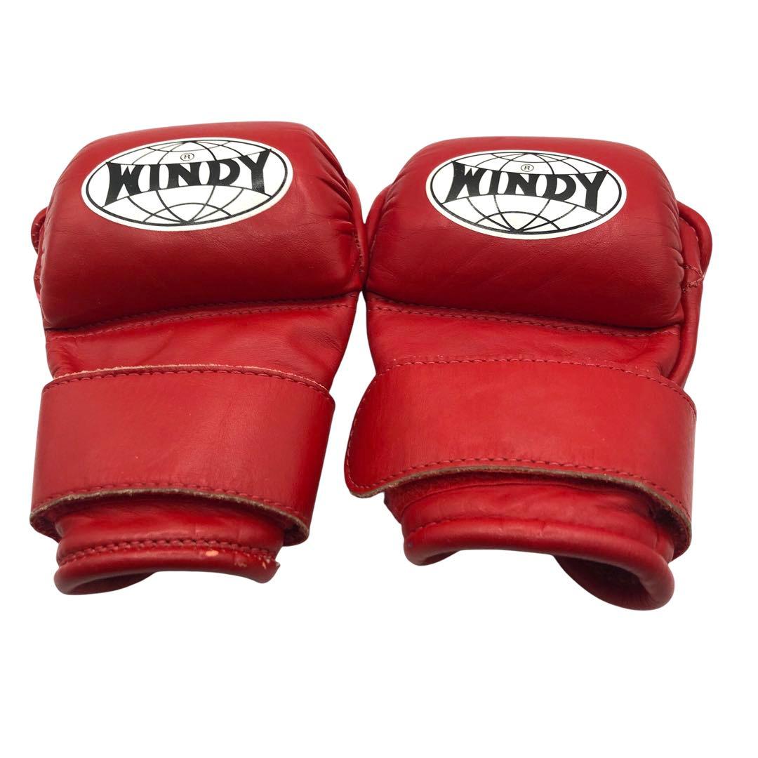 WINDY オープンフィンガーグローブ ① レッド フリーサイズ MMA - メルカリ