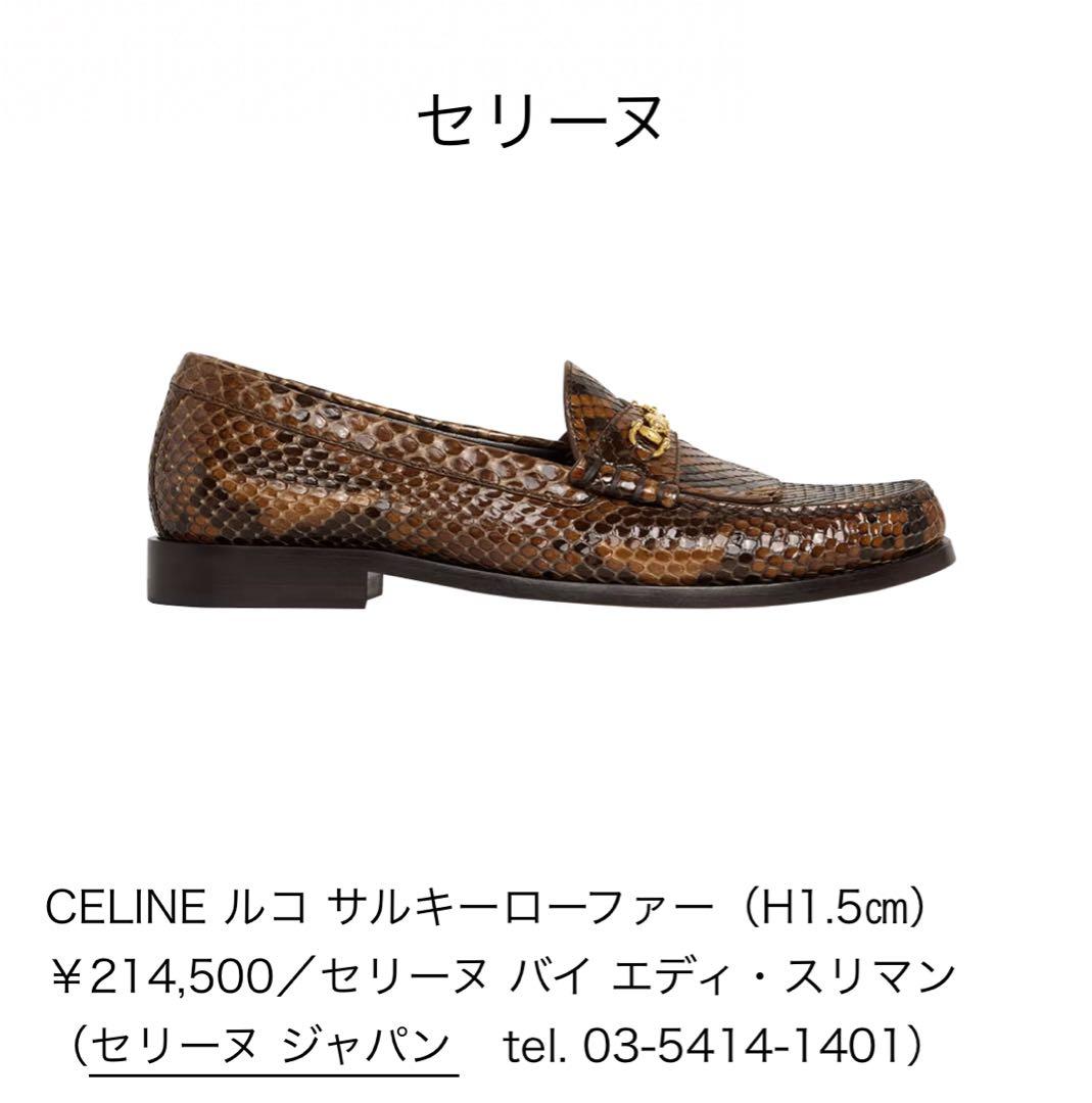 Celine パイソン ルコ フリンジ ホースビット サルキー ローファー 37