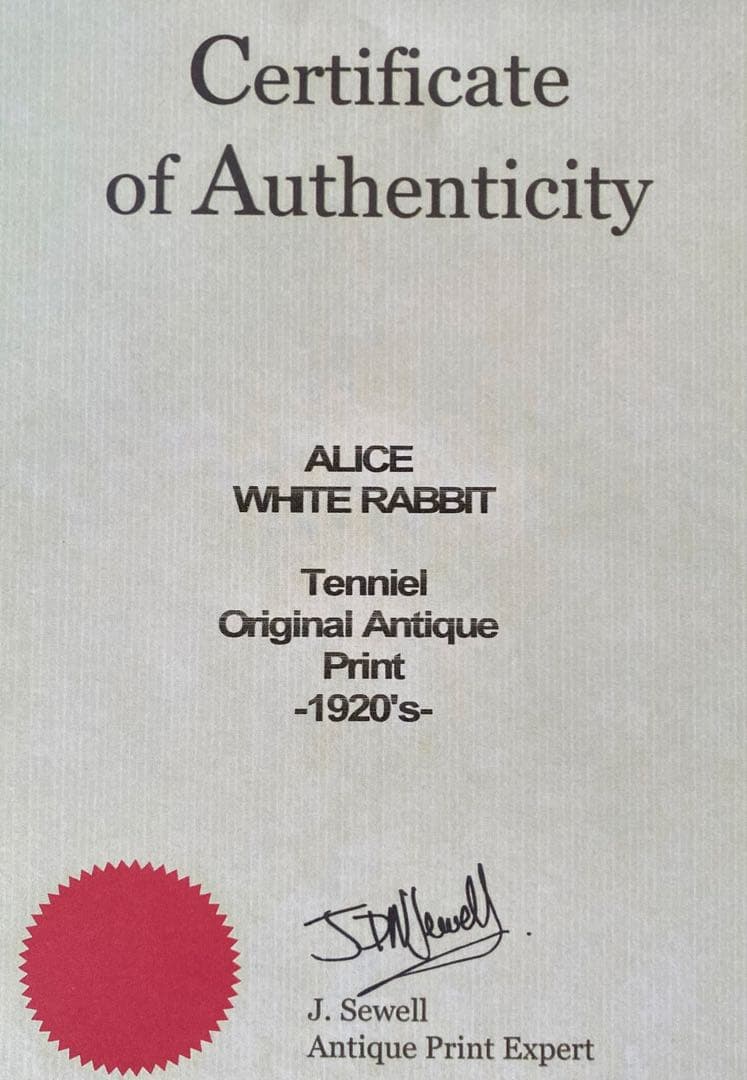 不思議な国のアリス White Rabbit ジョン テニエル 1920年代 - メルカリ