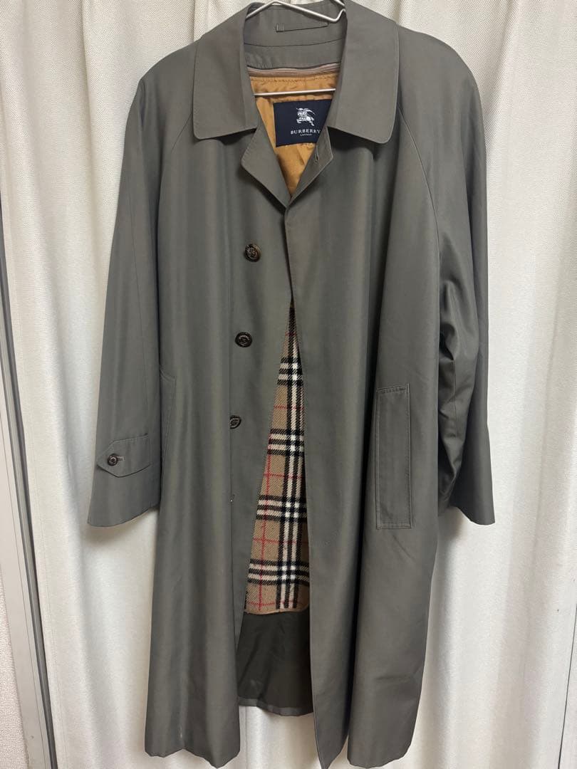 Burberry オリーブ色 ステンカラーコート カシミア BURBERRYのステン