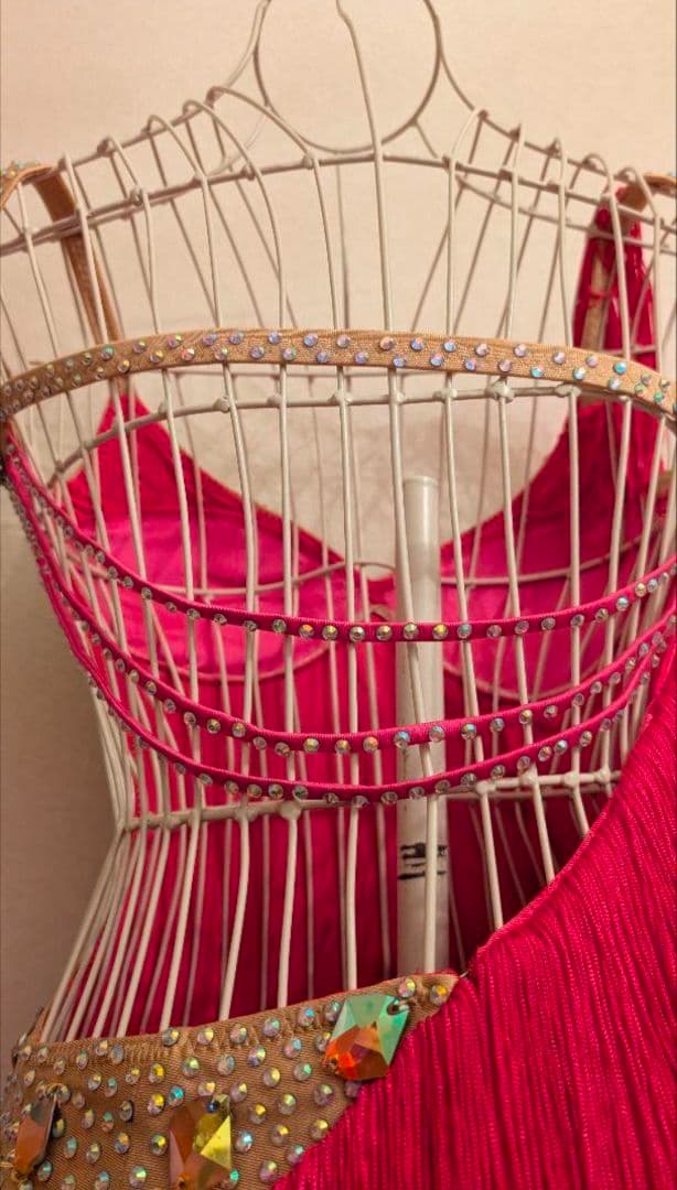 お値下】美品 ピンクラテンドレス M〜L