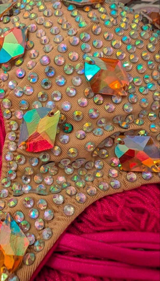 お値下】美品 ピンクラテンドレス M〜L