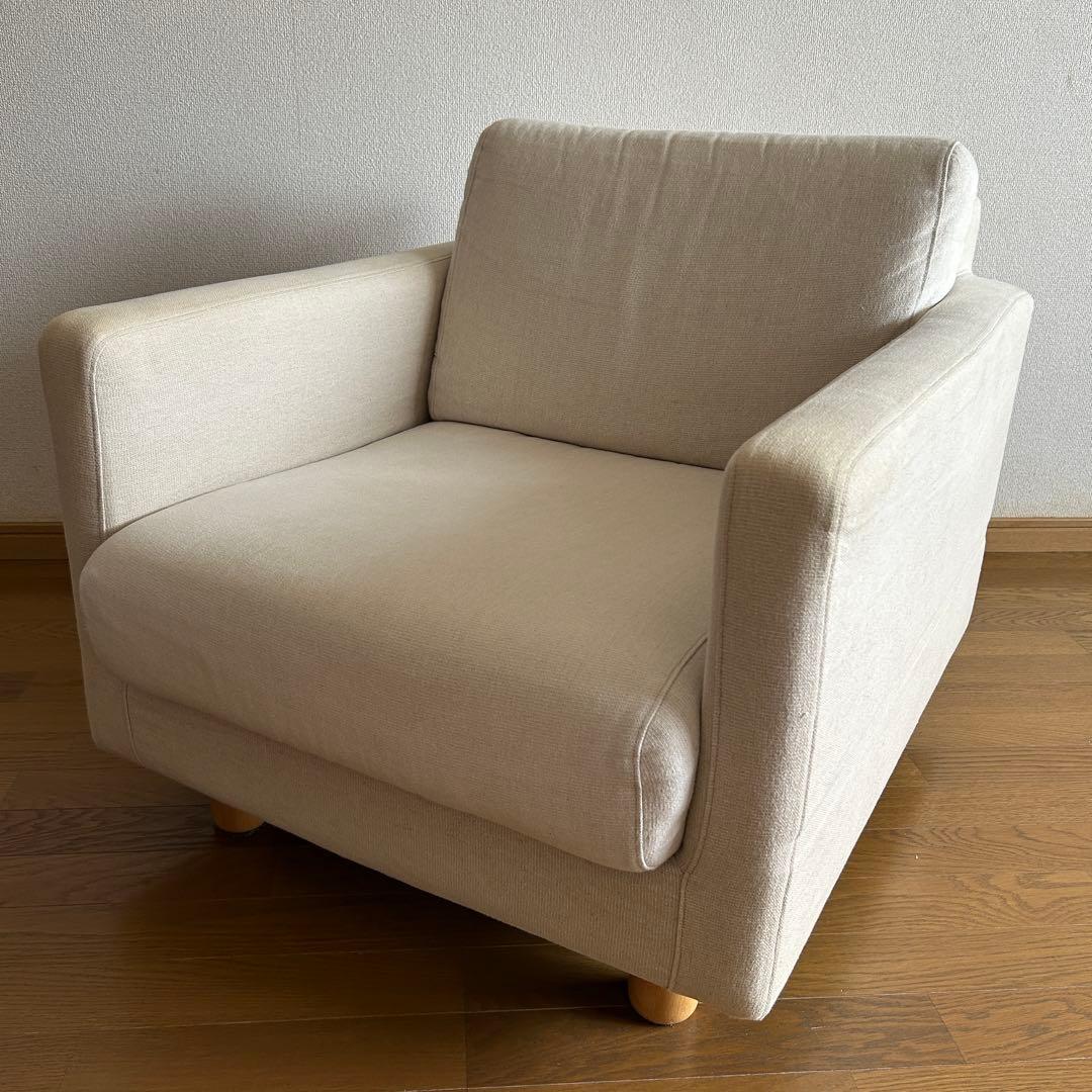 MUJI 無印良品 ソファ 1シーター アイボリー-お手軽価格
