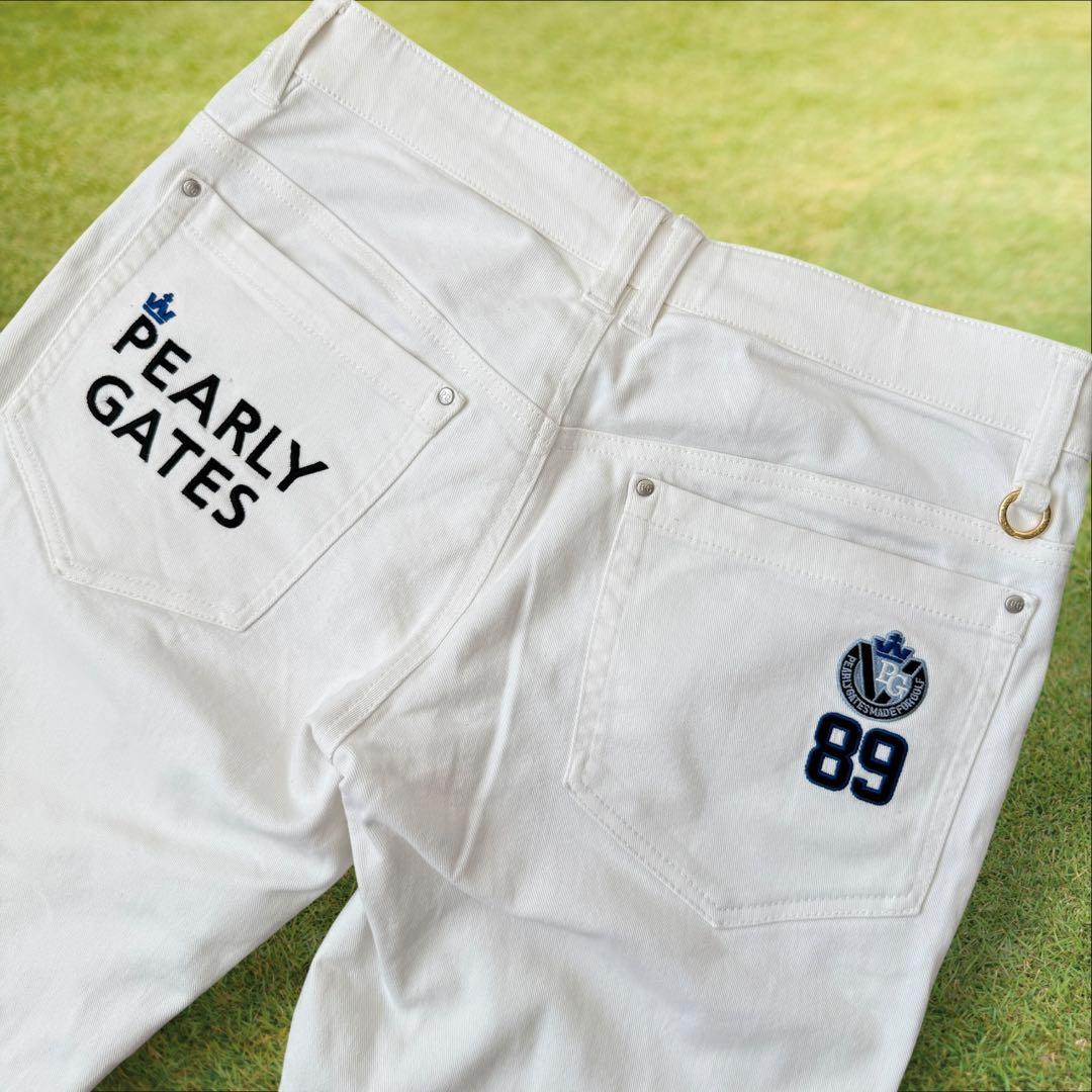 パーリーゲイツ　パンツ　白　M〜L相当　秋冬　コットン素材　ホワイト　4 ゴルフ PEARLY GATES（パーリーゲイツ） 【超美品】パーリーゲイツ パンツ 白
