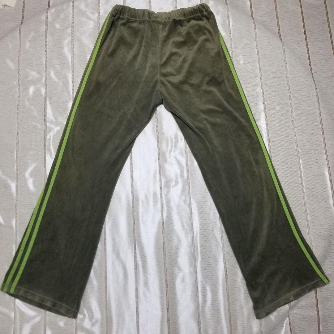 adidas】オリーブグリーン/カーキ ベロア ジャージ セットアップ M