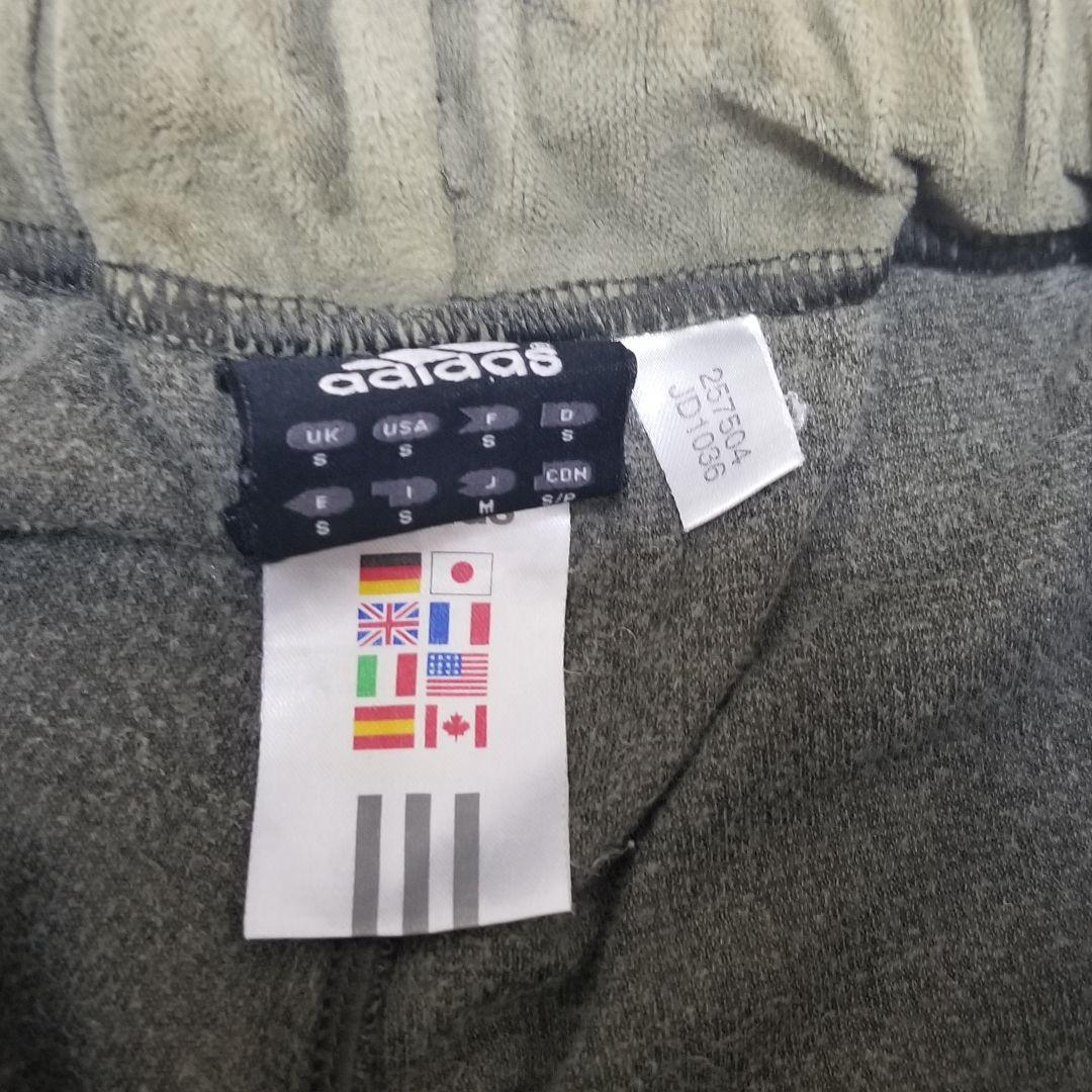 adidas】オリーブグリーン/カーキ ベロア ジャージ セットアップ M