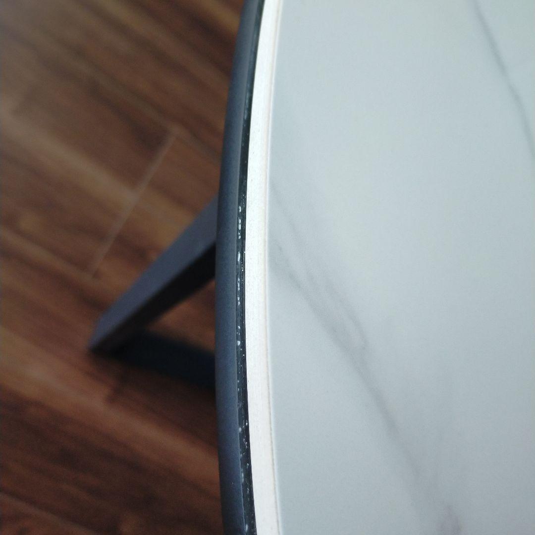 送料込(メルカリたのメル便)大理石風セラミック天板(円形)ラウンド