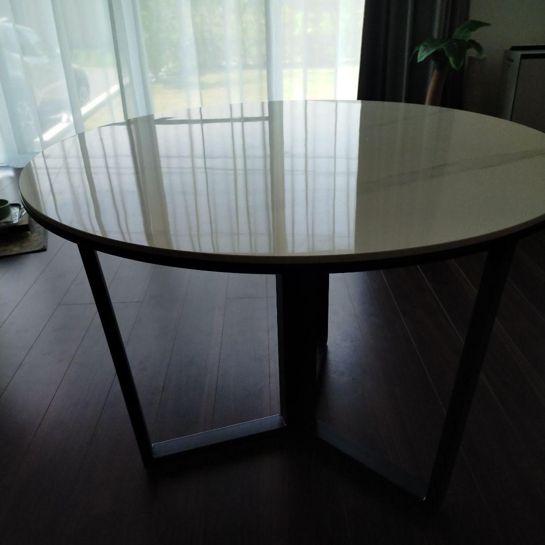 送料込(メルカリたのメル便)大理石風セラミック天板(円形)ラウンド