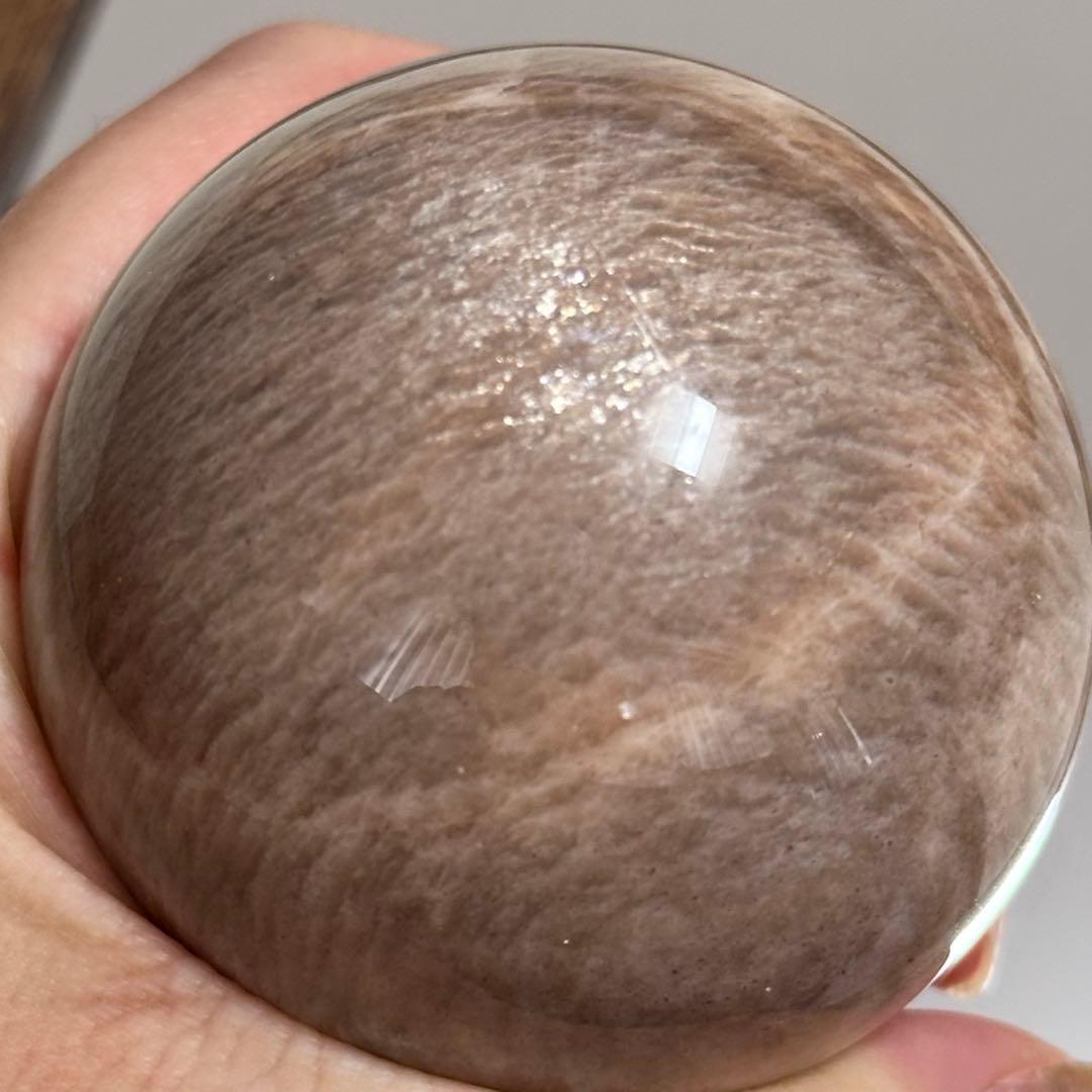 【高品質】【希少】サンムーンストーン シラー スフィア 5.5cm 天然石 台座