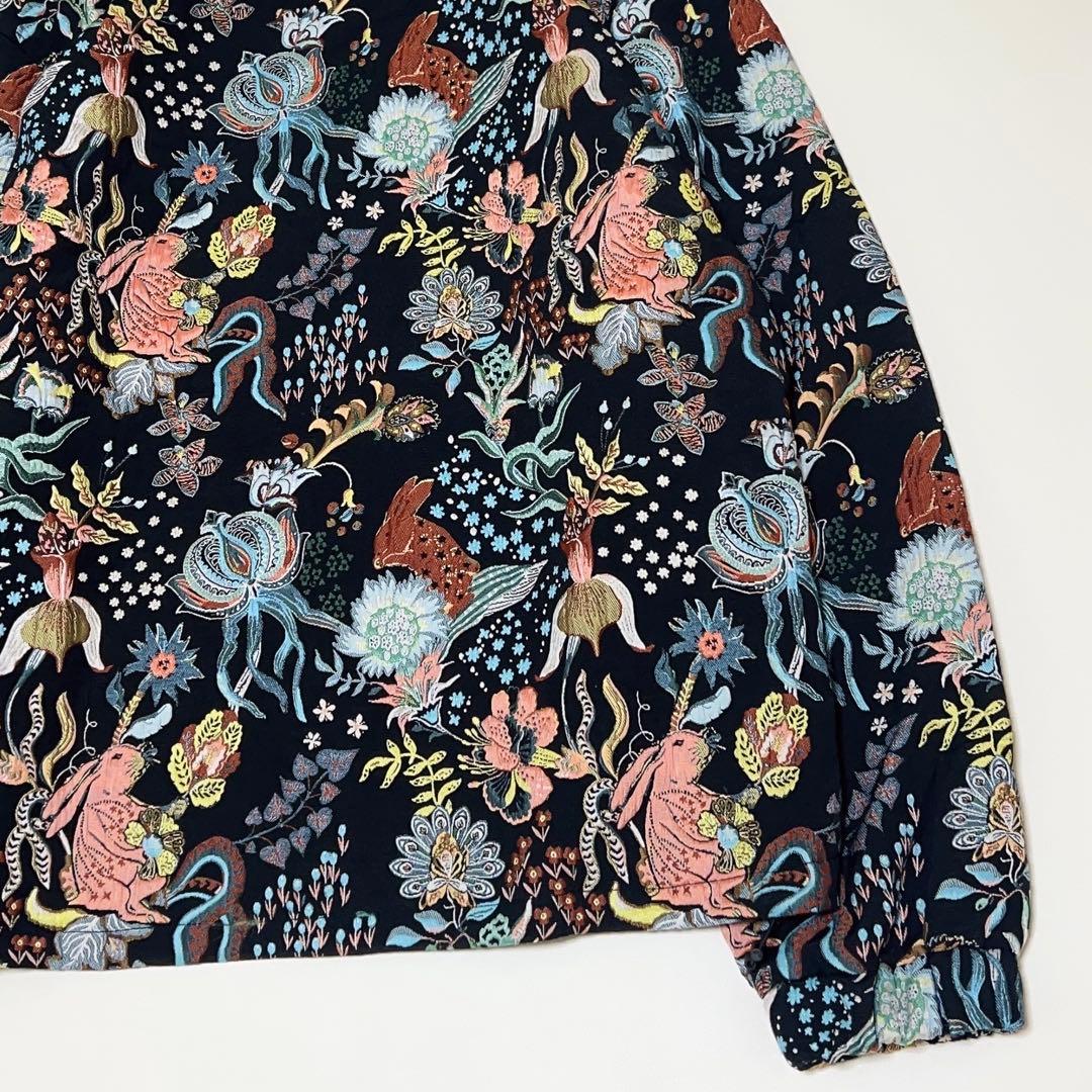 廃盤品 ZARA ジャガード パーカー 花柄 うさぎ - メルカリ