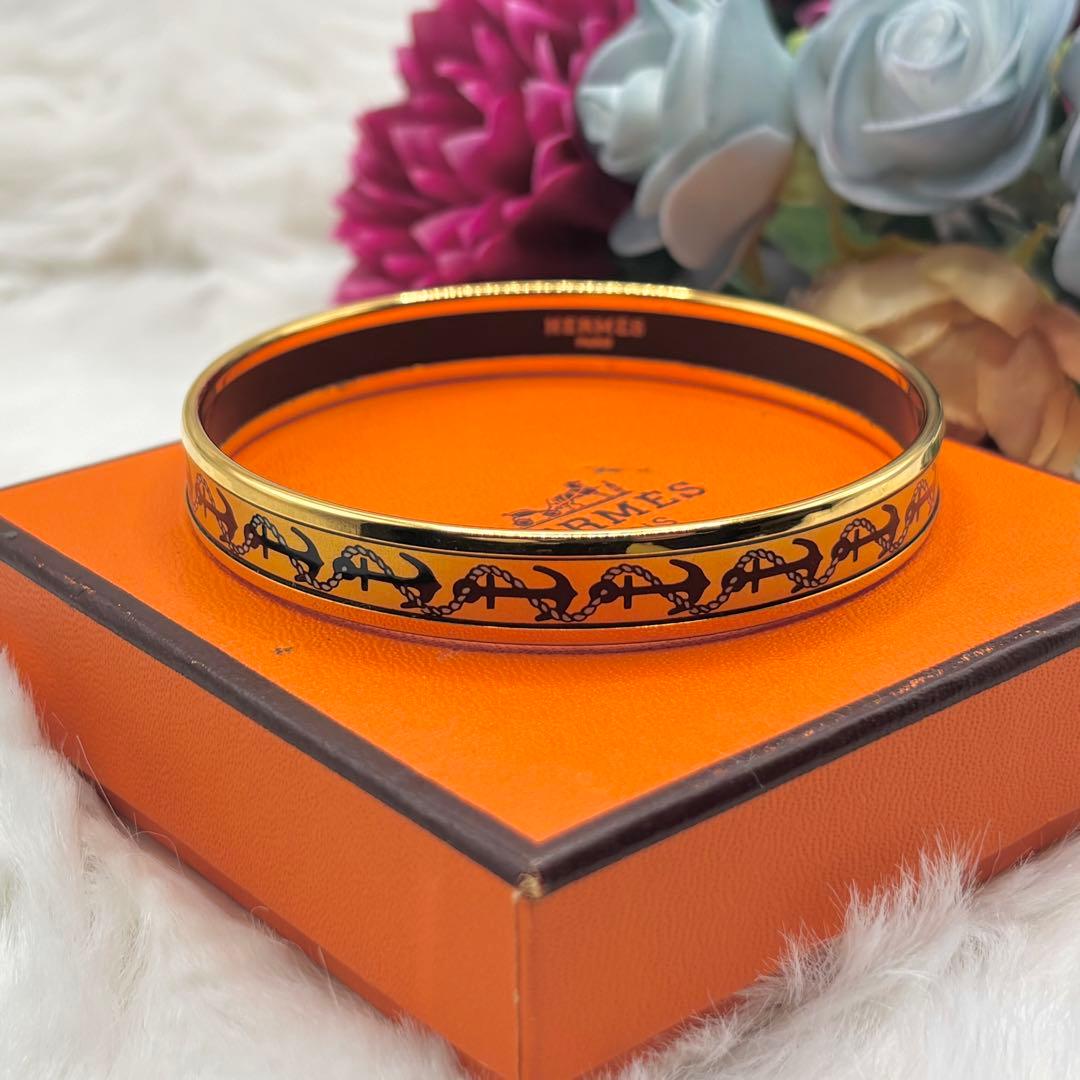 ✨付属品付✨HERMES バングル　ブレスレット　エマイユPM 七宝焼き　碇柄 ✨付属品付✨HERMES バングル ブレスレット エマイユPM 七宝焼き 碇柄