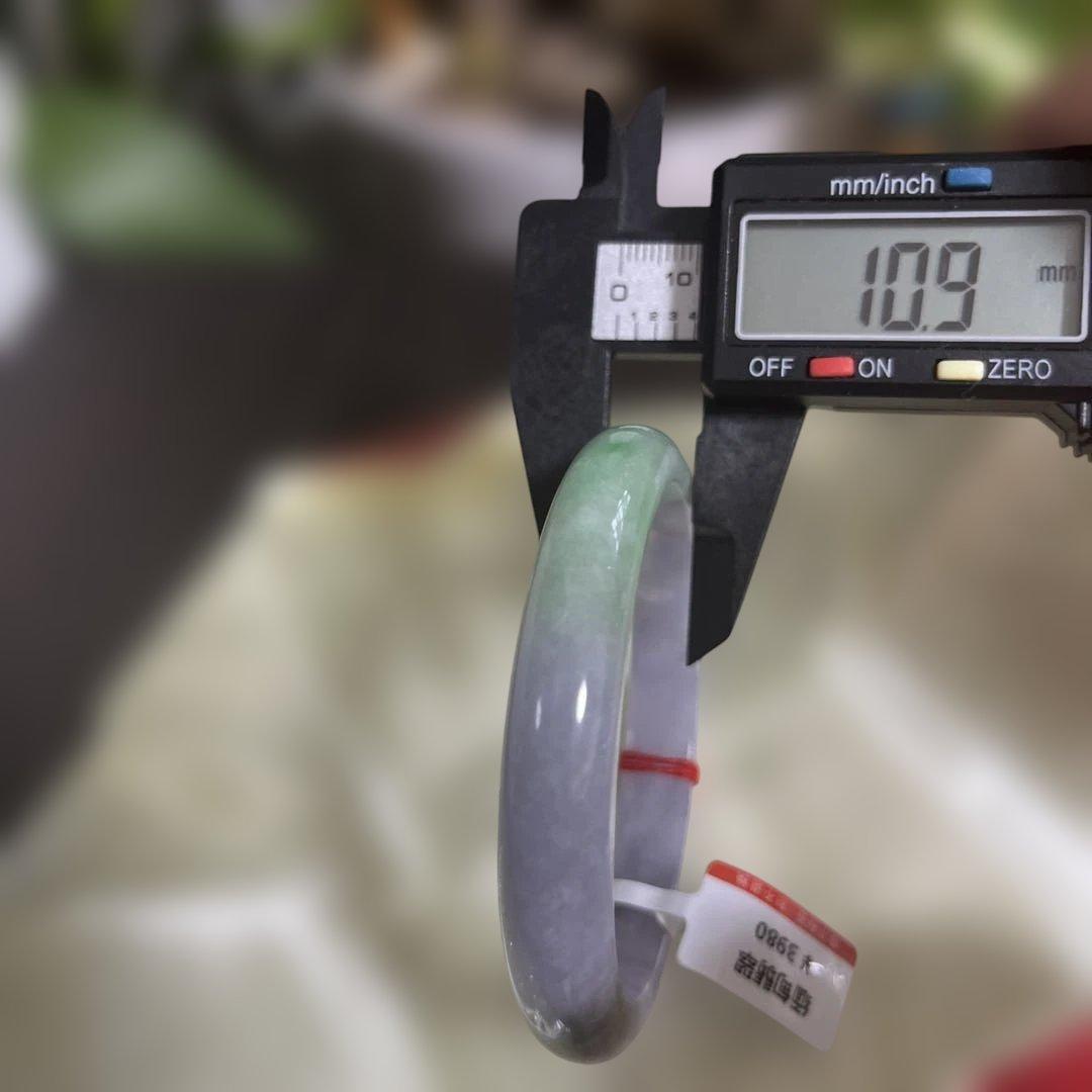 ミャンマー産翡翠バングル 魔除け黒混色開運三色.紫.緑. ❣️烏鶏