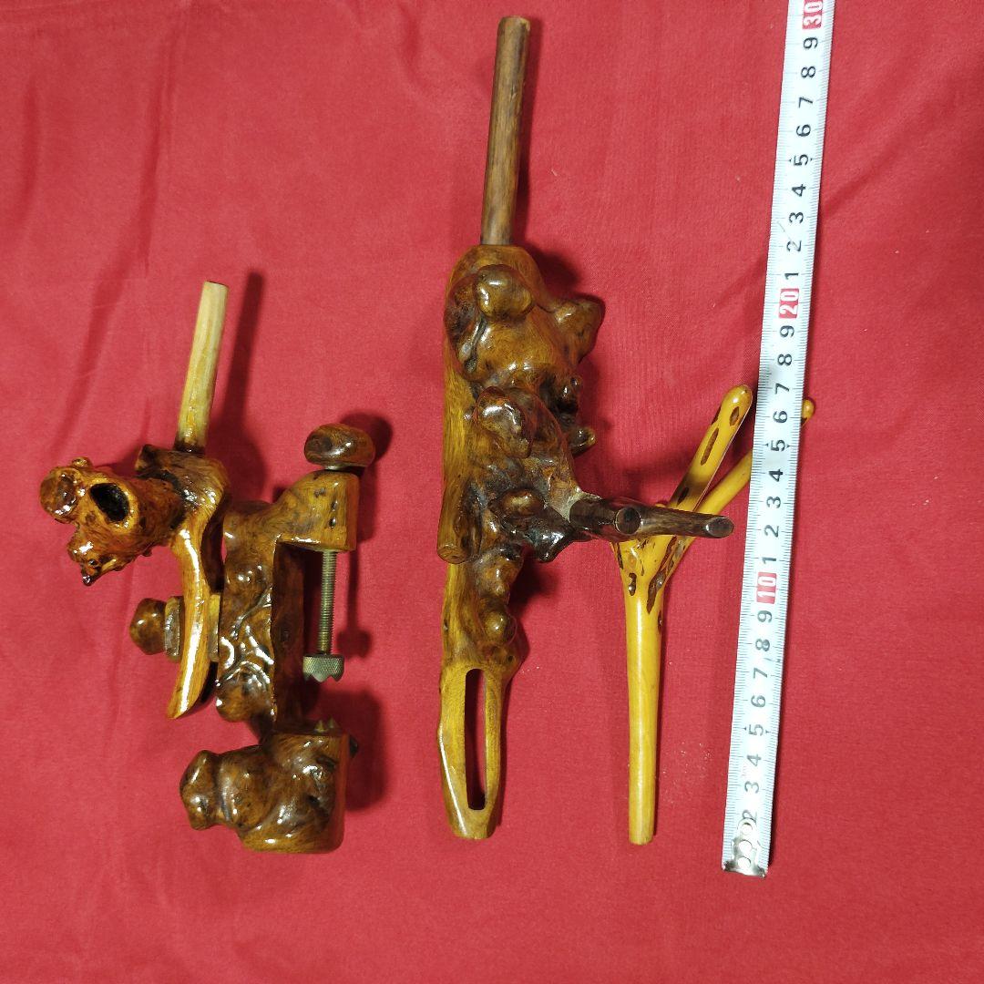 ヘラブナ釣り万力・希少天然杜松 弓型万力・杜松竿枕