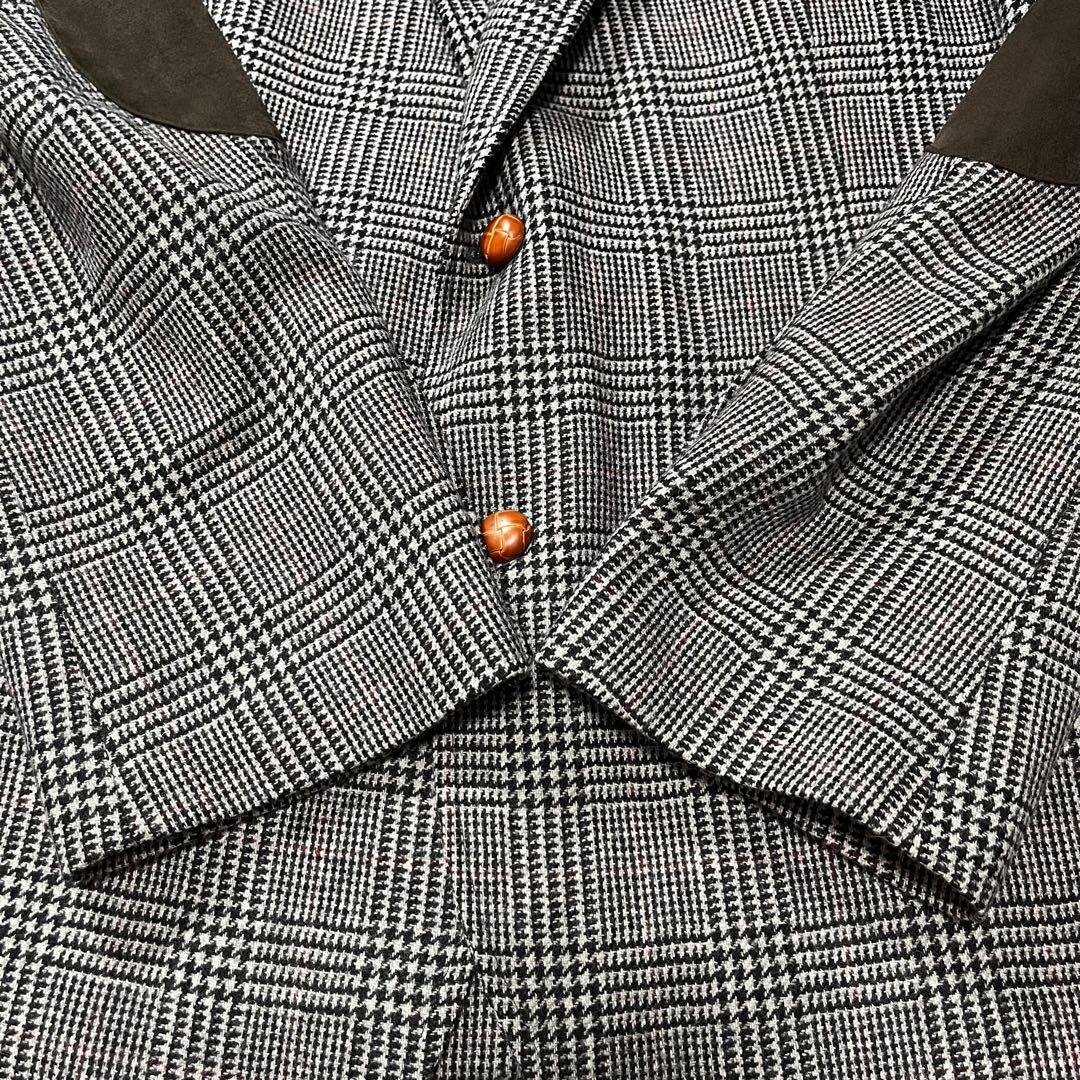 4XL ブルックスブラザーズ テーラードジャケット グレンチェック カシミヤ