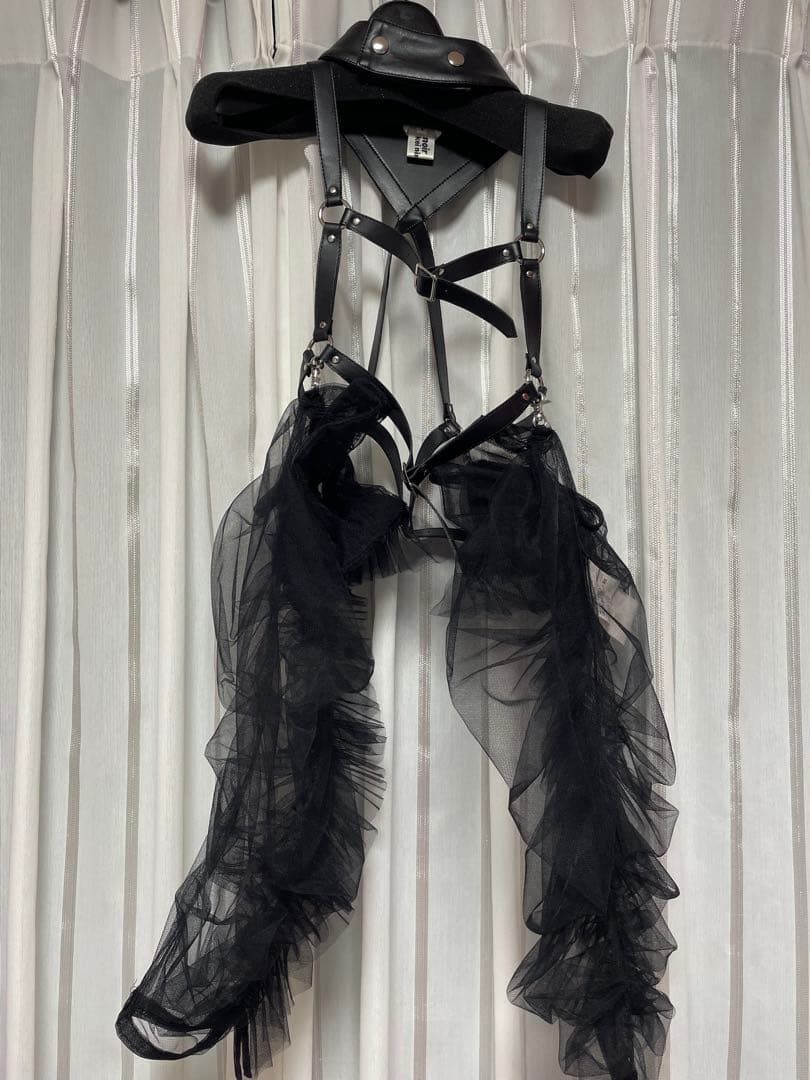 noir keininomiya チュールスリーブ レザートップ　ハーネス noir keininomiya チュールスリーブ レザートップ ハーネス noir