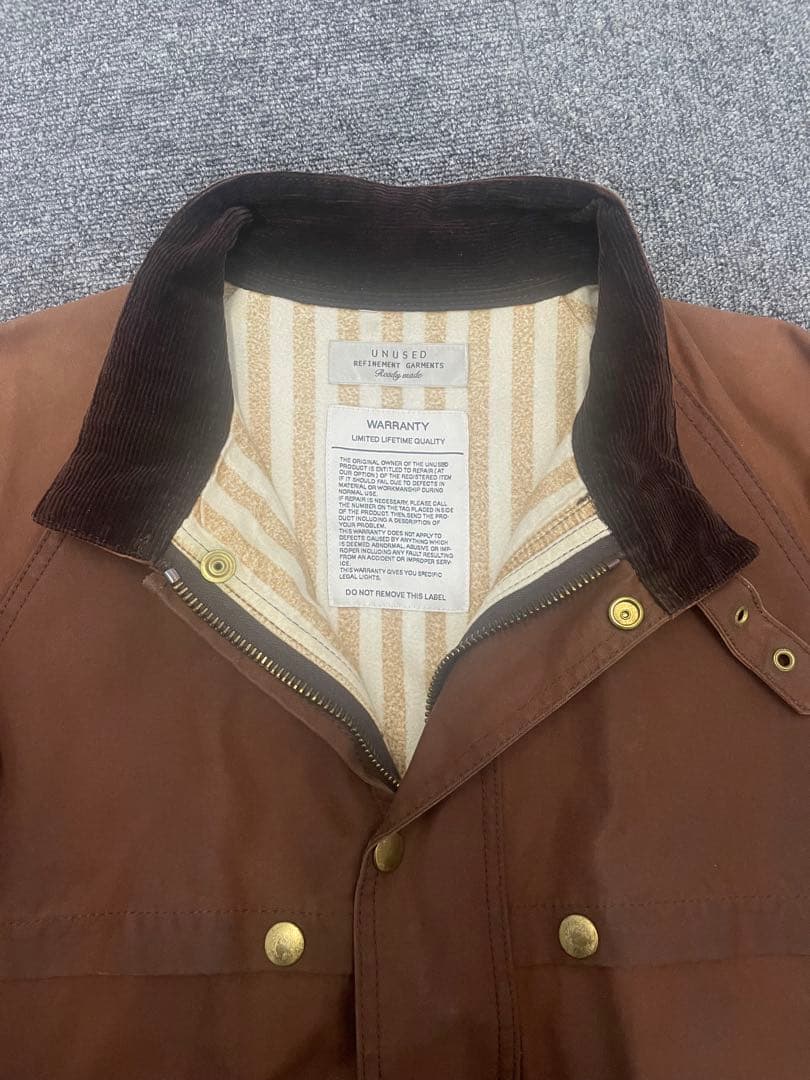 希少 UNUSED 3 (qd) モーターサイクルコート オイルドコットンクロス