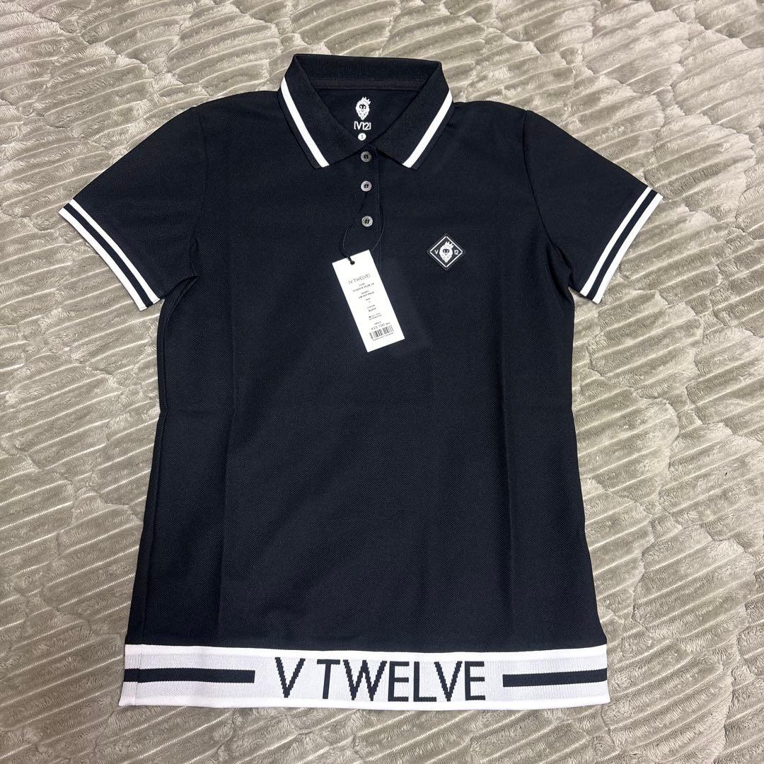 V TWELVE ブラック ポロシャツ