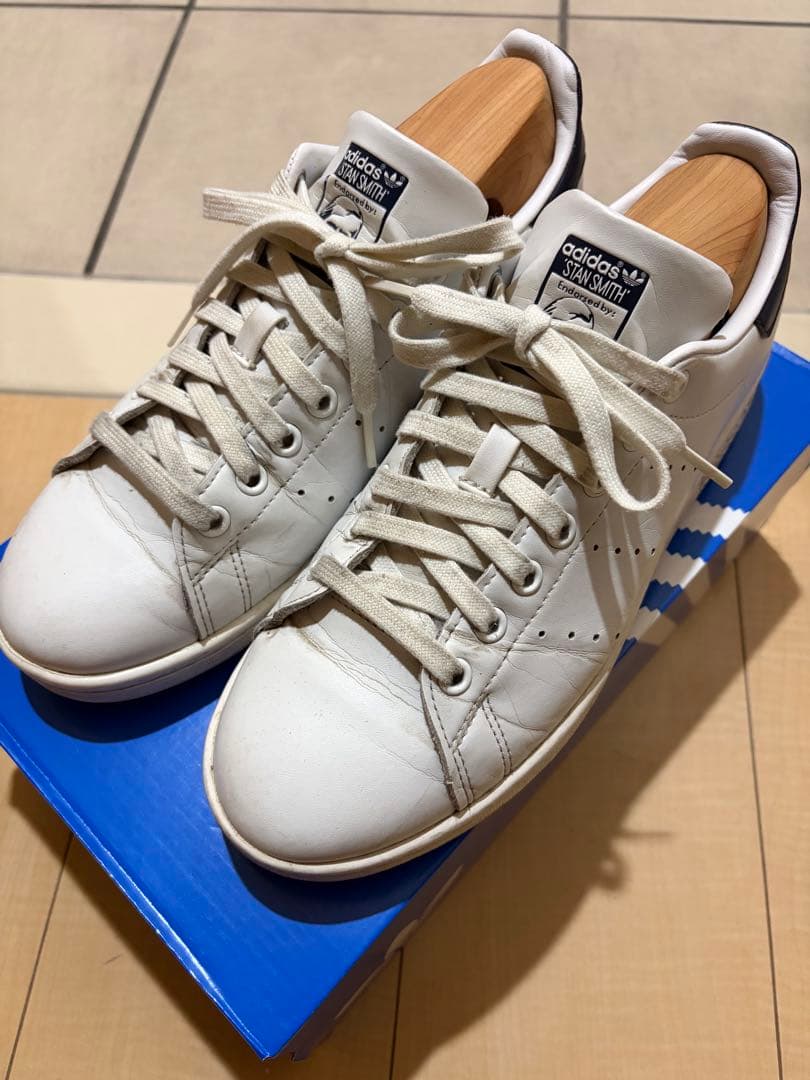 adidas Stan Smith ホワイト ネイビー 25.5cm - メルカリ