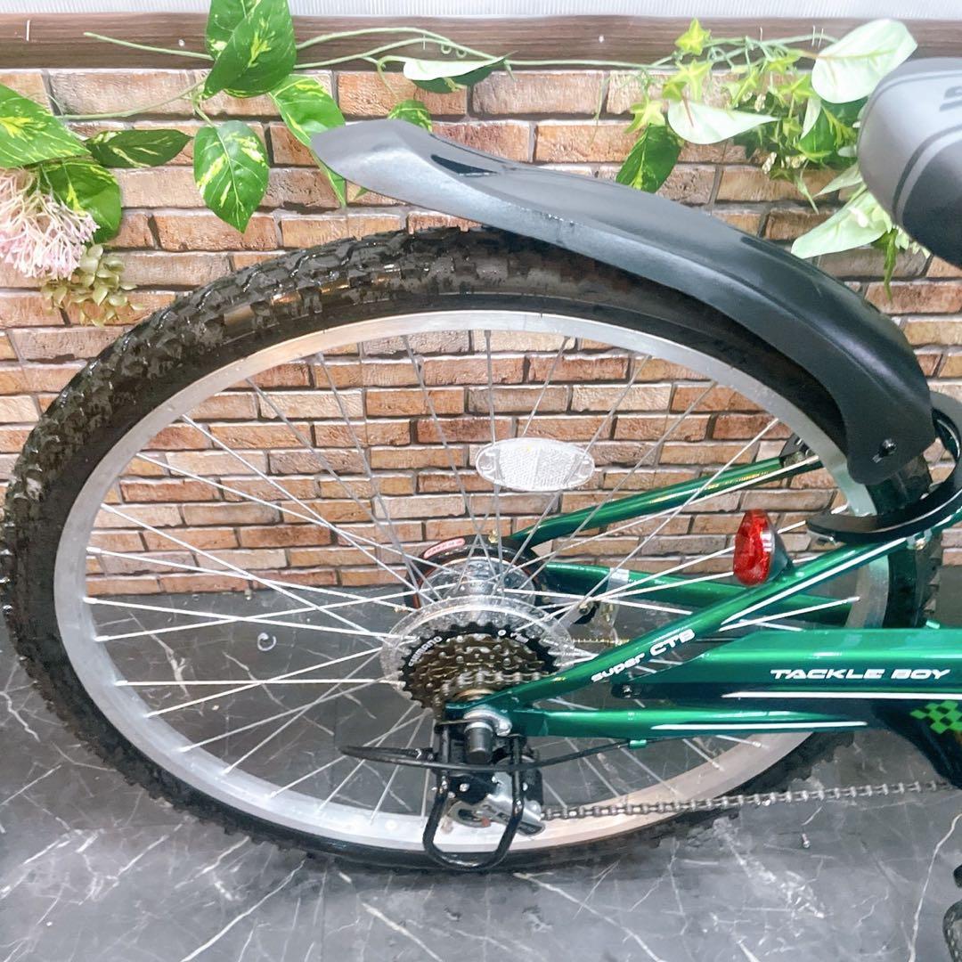 25】子供用自転車 子供車 TACKLE BOY グリーン 26インチ