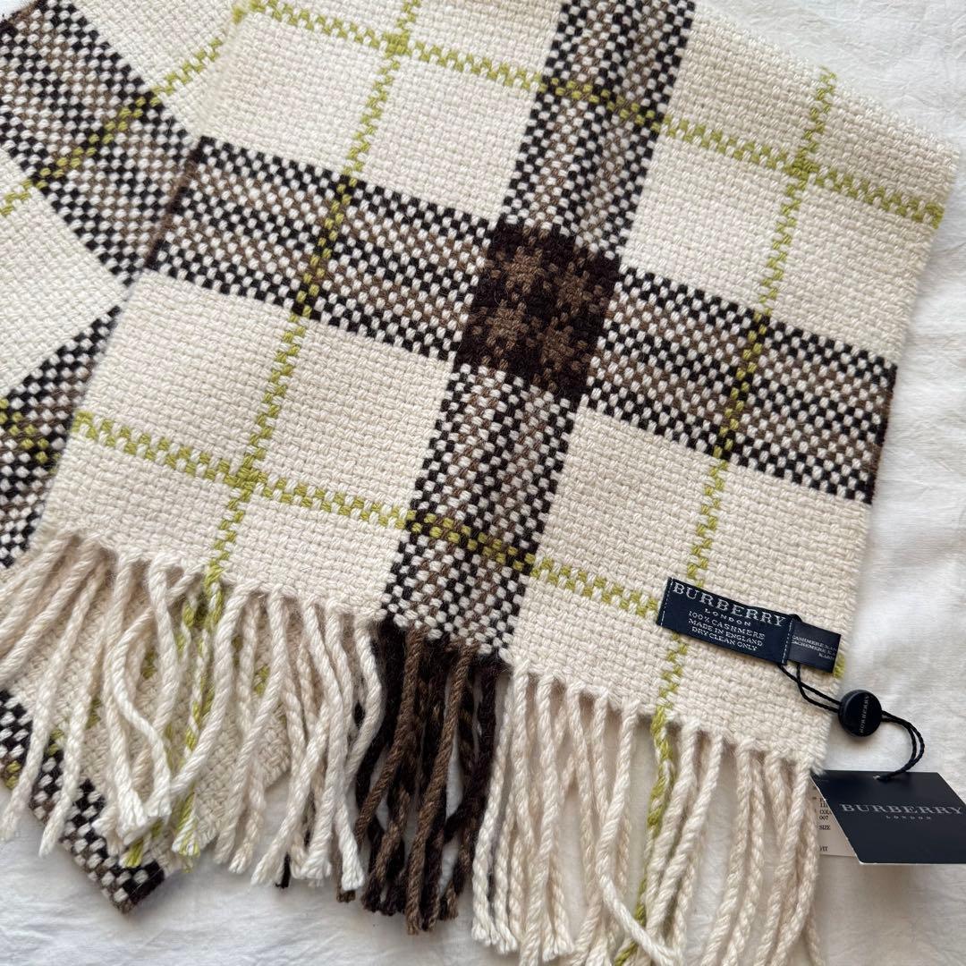 BURBERRY バーバリー カシミヤ100% マフラー タグ付き - メルカリ