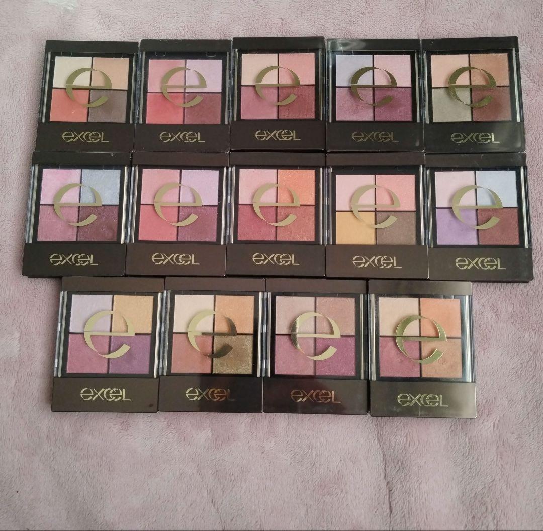 エクセル リアルクローズシャドウ アイシャドウパレット 12点セット エクセル リアルクローズシャドウを全色スウォッチ！ 人気カラーの