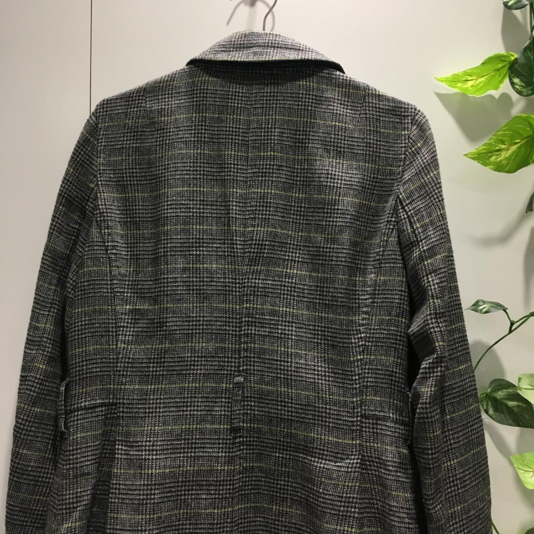 ポールスミス ロングコート 黒 グレンチェック柄 42 グレー系 ダブルボタン