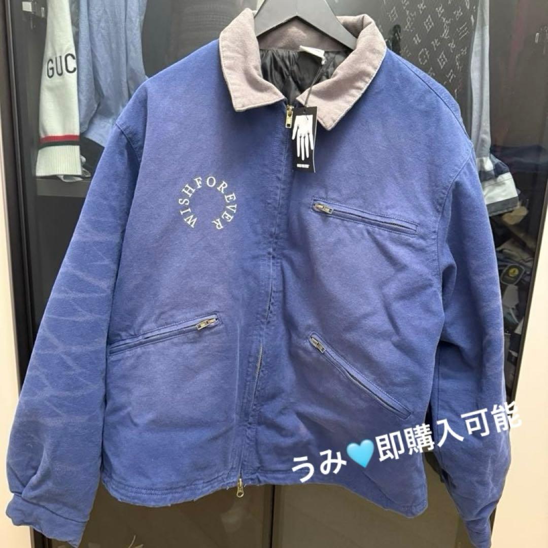 WISH FOREVER ネイビー ジャケット ロゴ入り - メルカリ