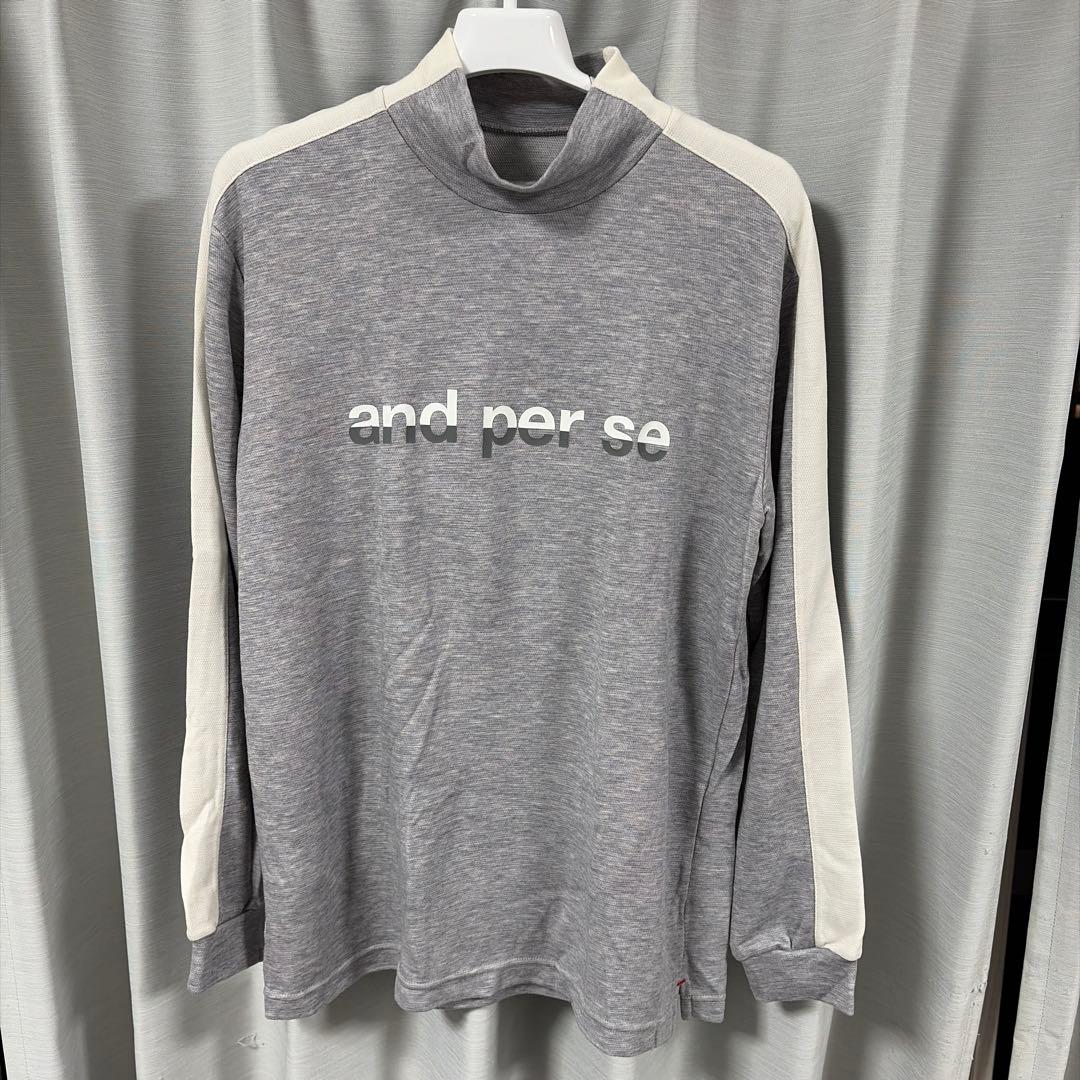 アンパスィ and per se 長袖モックネックシャツ and per se（アンパスィ） 長袖 モックネックシャツ メンズ ゴルフ