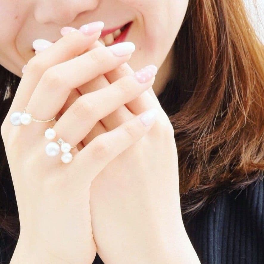 サマンサティアラ K10 YG 紗栄子 コラボ パール 真珠 CZ リング 7号