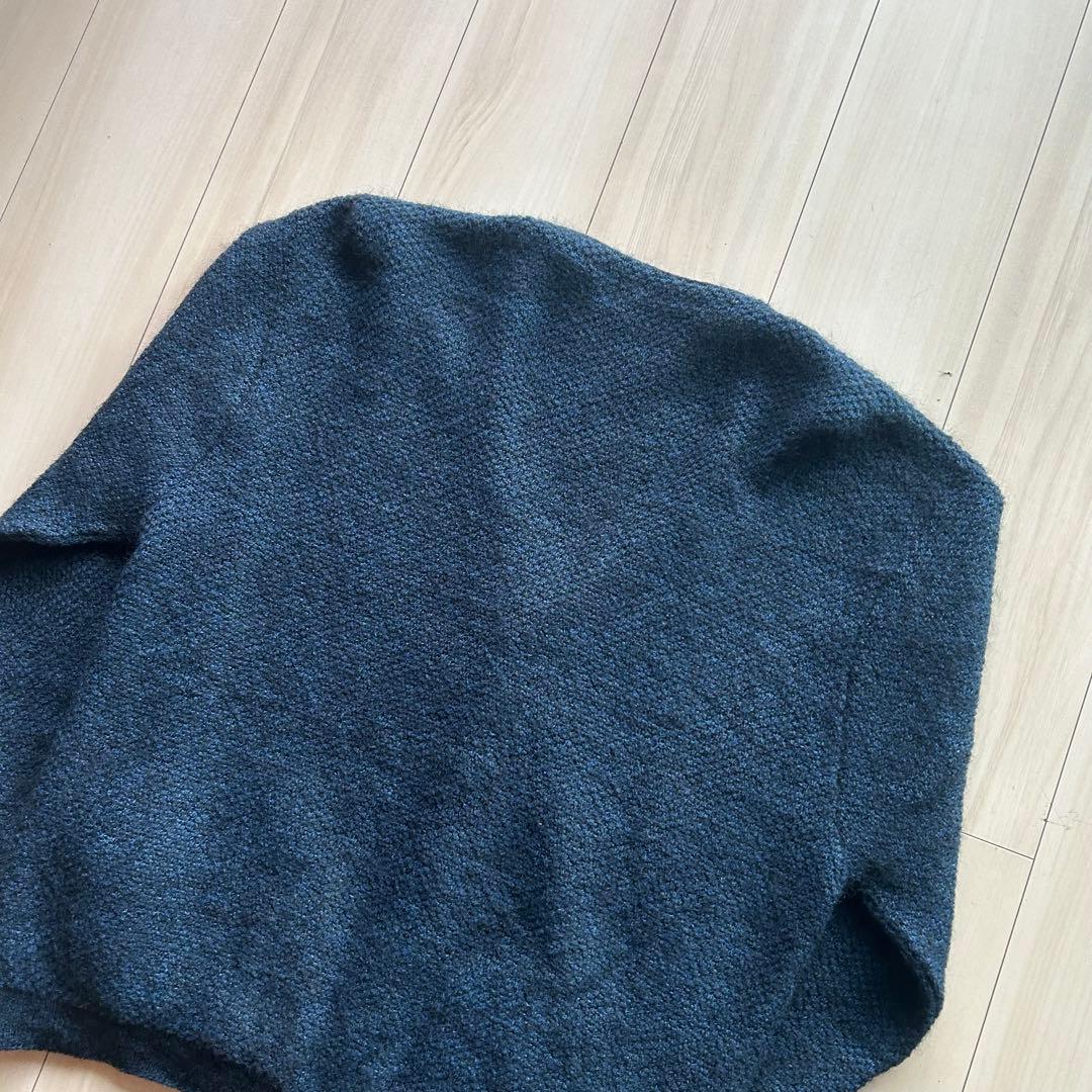 60s Jockey モヘアカーディガン アメリカ製 XL 青黒 ビッグサイズ