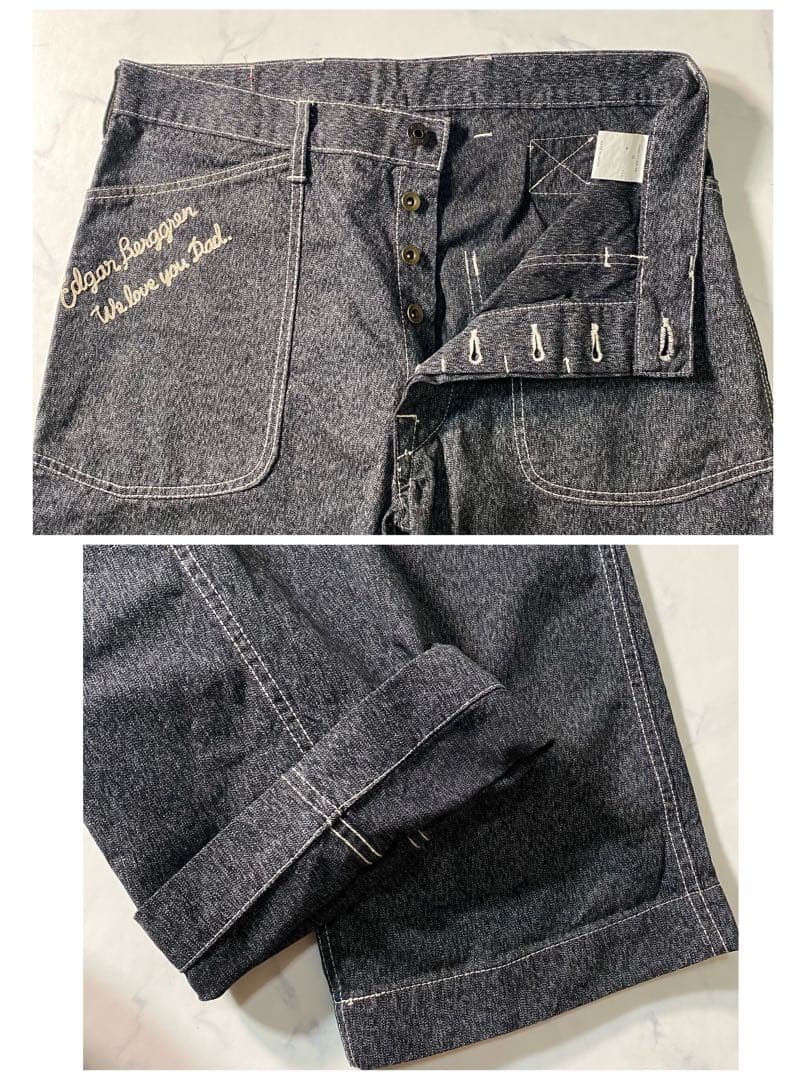 美品】ウィアード ベイカーパンツ ブラックシャンブレー ごま塩 シンチ