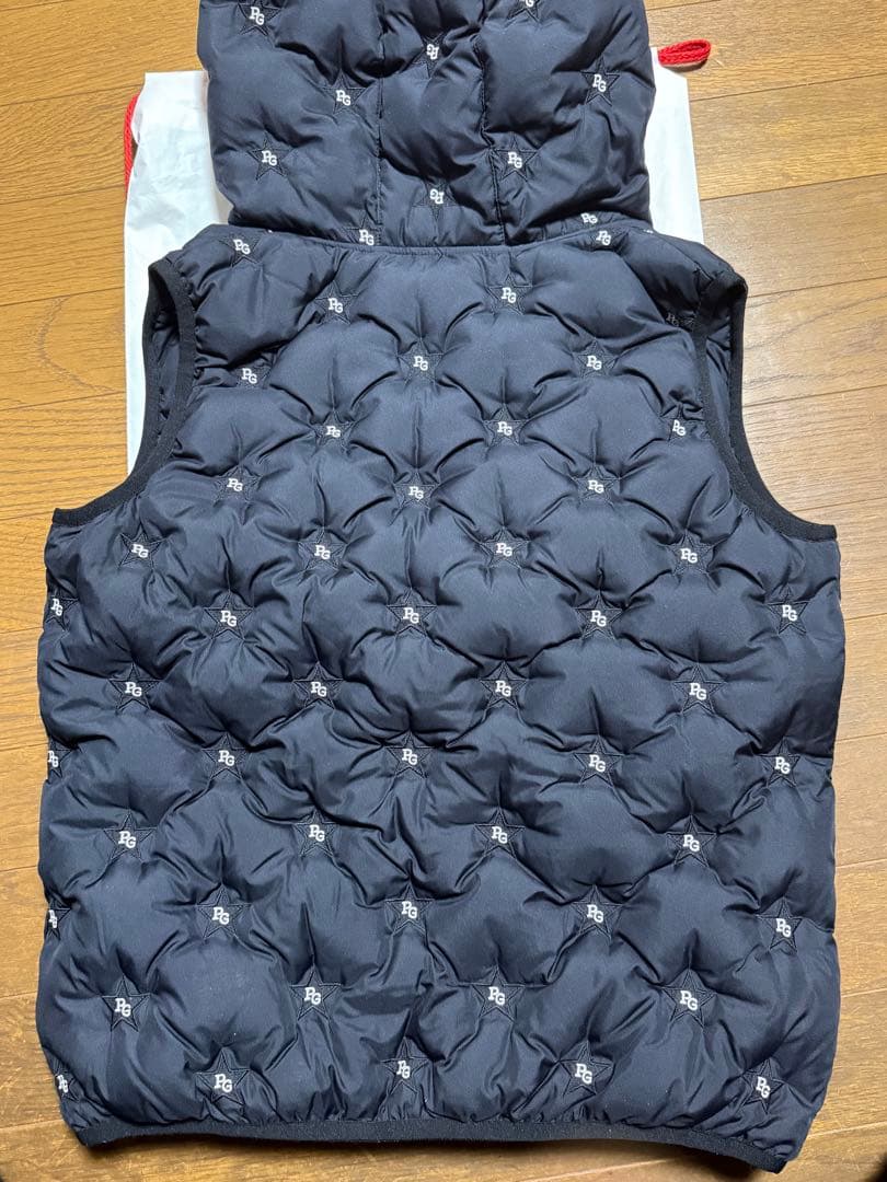 美品】PEARLY GATES ダウンベスト(サイズ1)星柄型押しネイビー