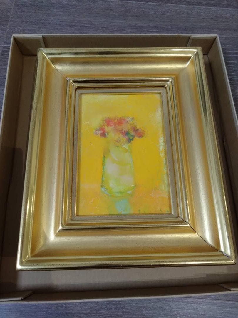 【油絵】田中岑 「花」 田中岑「バラ」油絵・F6号 絵画買取・販売の小竹美術