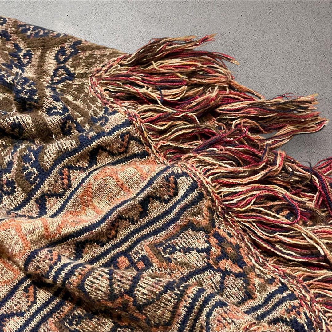 希少】エトロ ETRO ポンチョ ペイズリー柄 カシミヤ シルク
