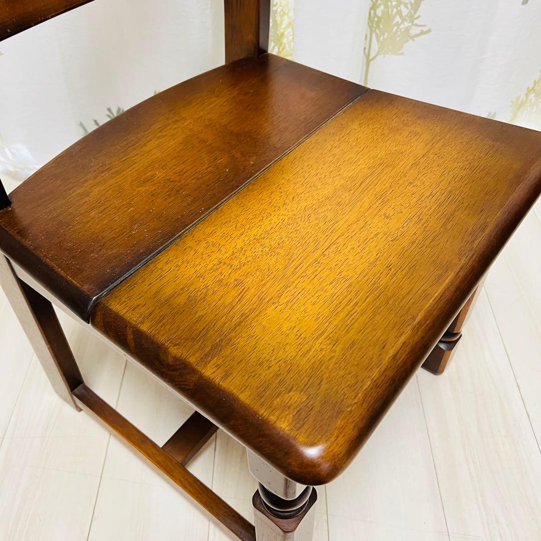 希少美品】ナガノインテリア 天然木 椅子 ハートマーク ダイニングチェアb